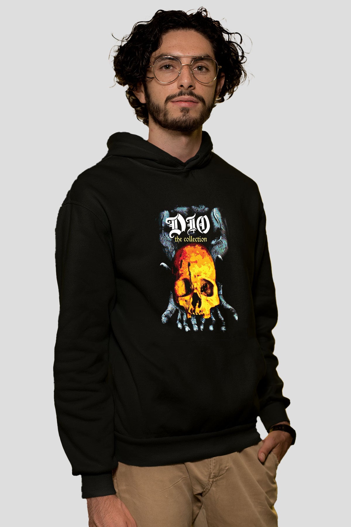 Dio Baskılı Unisex Siyah Hoodie