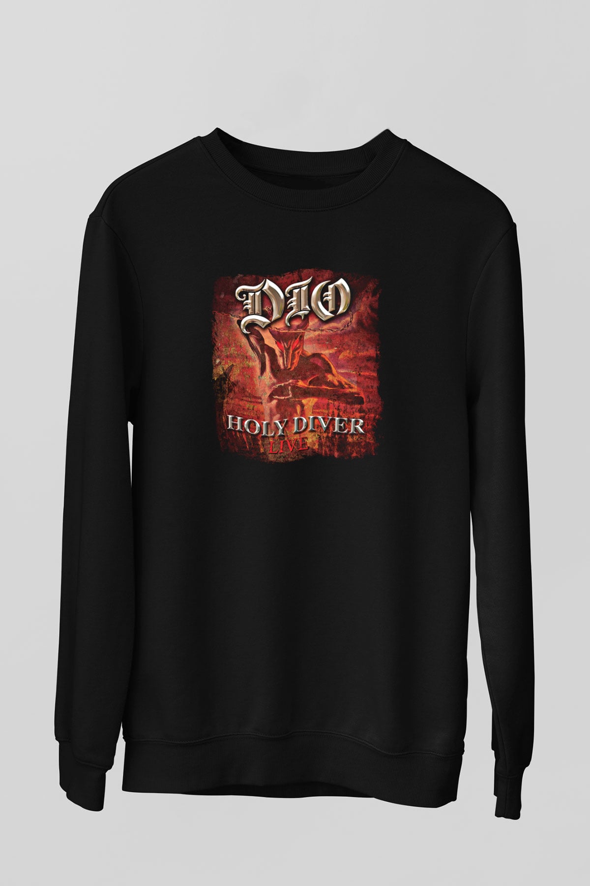 Dio Baskılı Unisex Siyah Sweatshirt