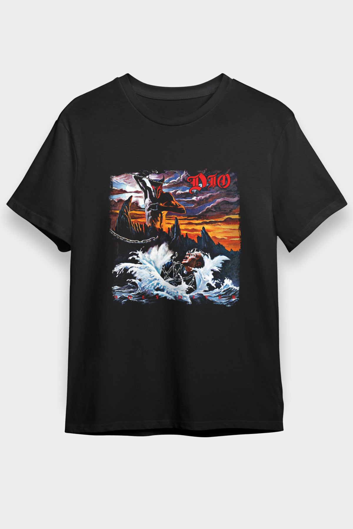 Dio Baskılı Unisex Siyah Tişört