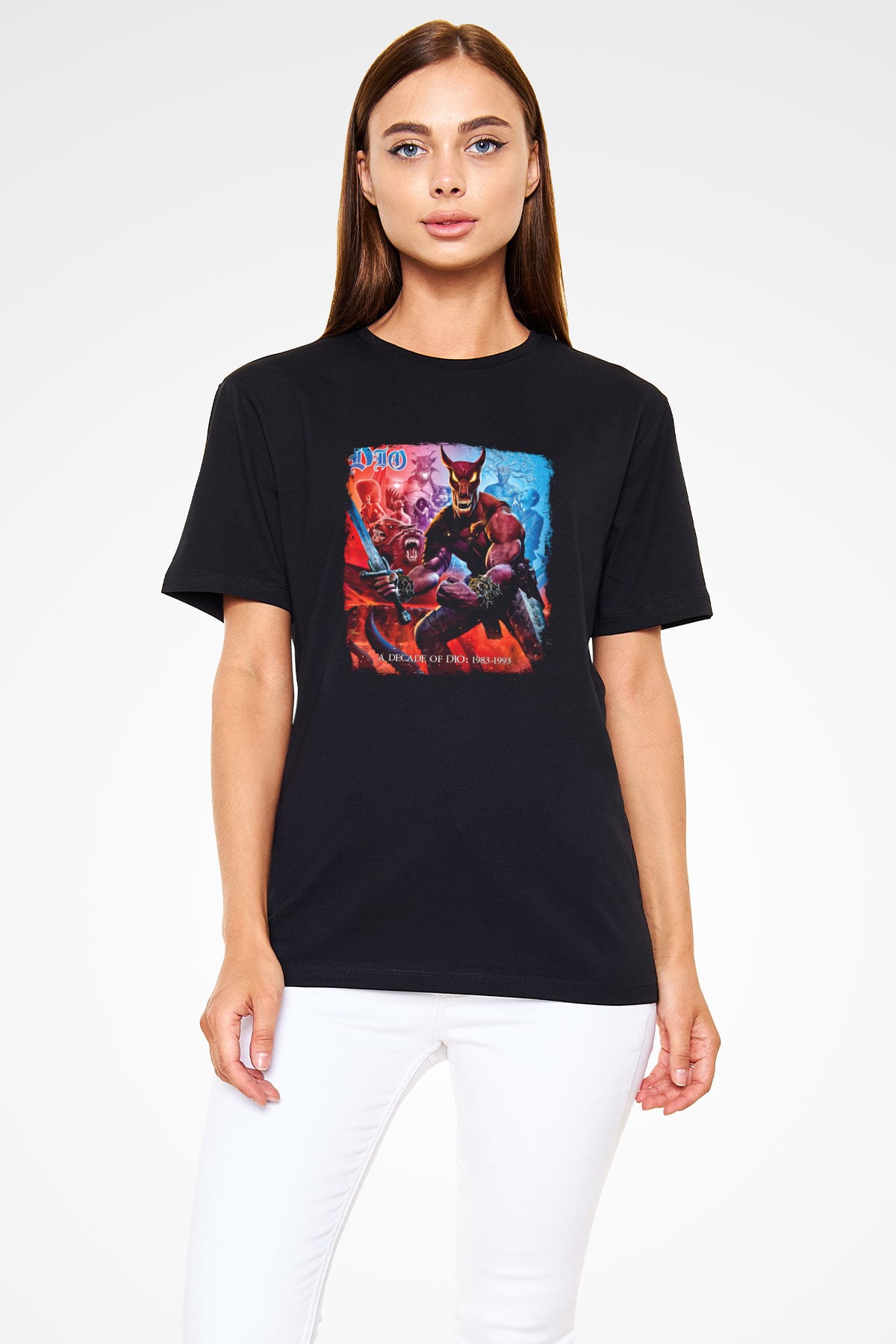Dio Baskılı Unisex Siyah Tişört