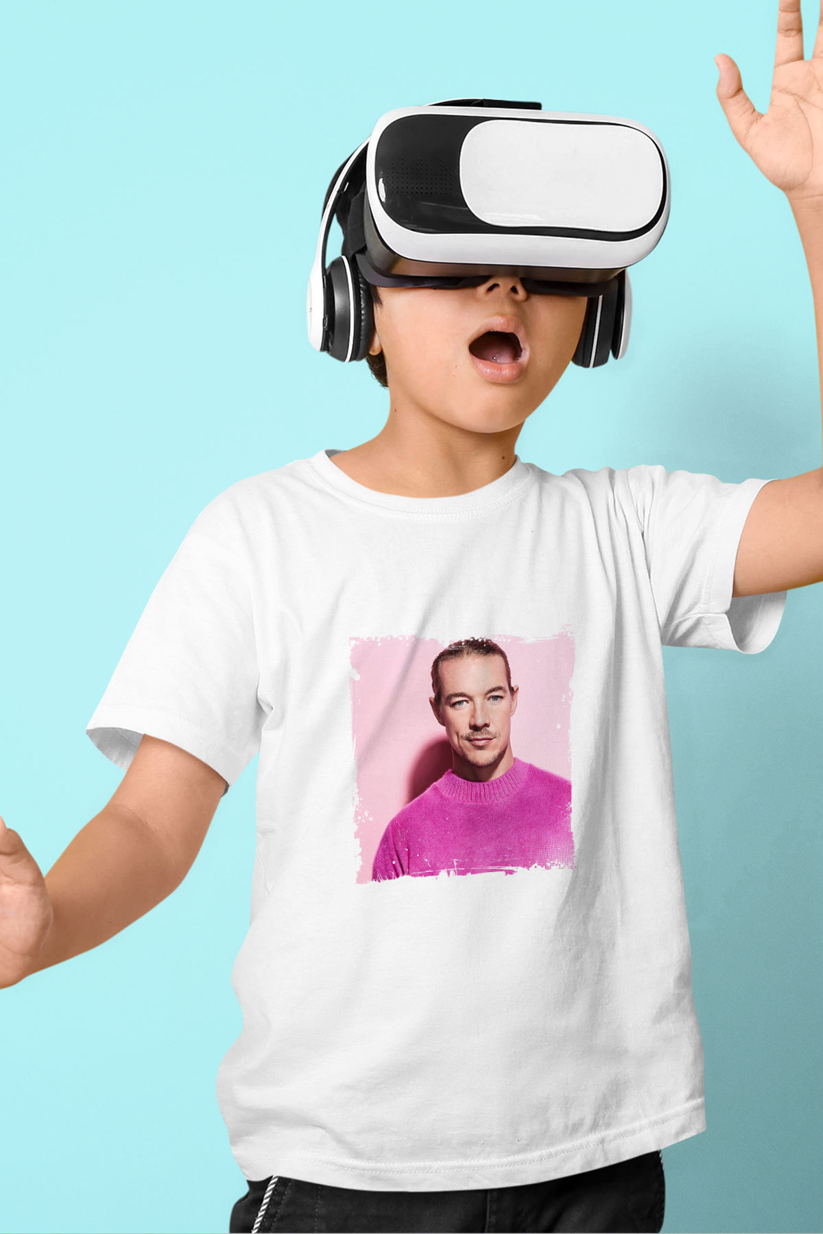 Diplo Baskılı Beyaz Çocuk Tişört