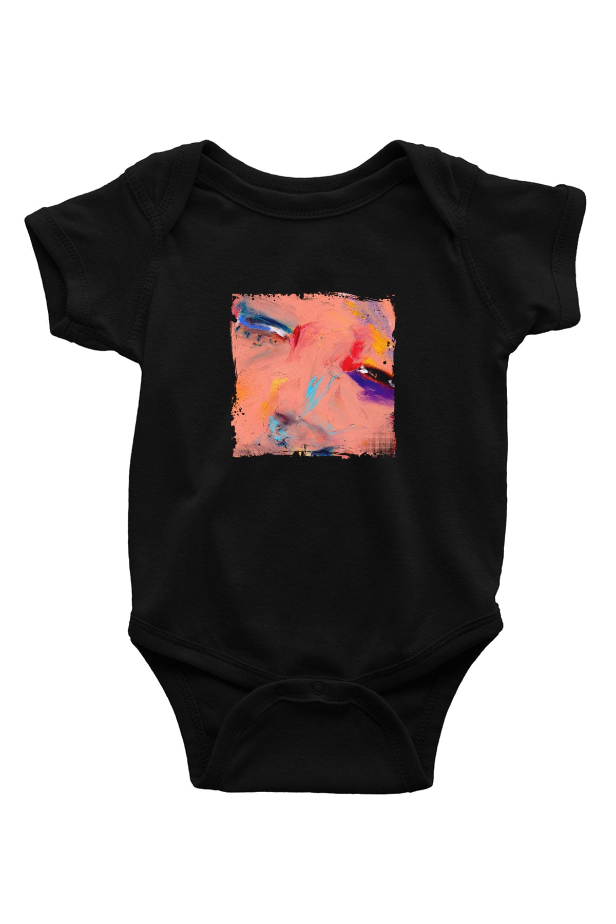 Diplo Baskılı Unisex Siyah Bebek Body - Zıbın