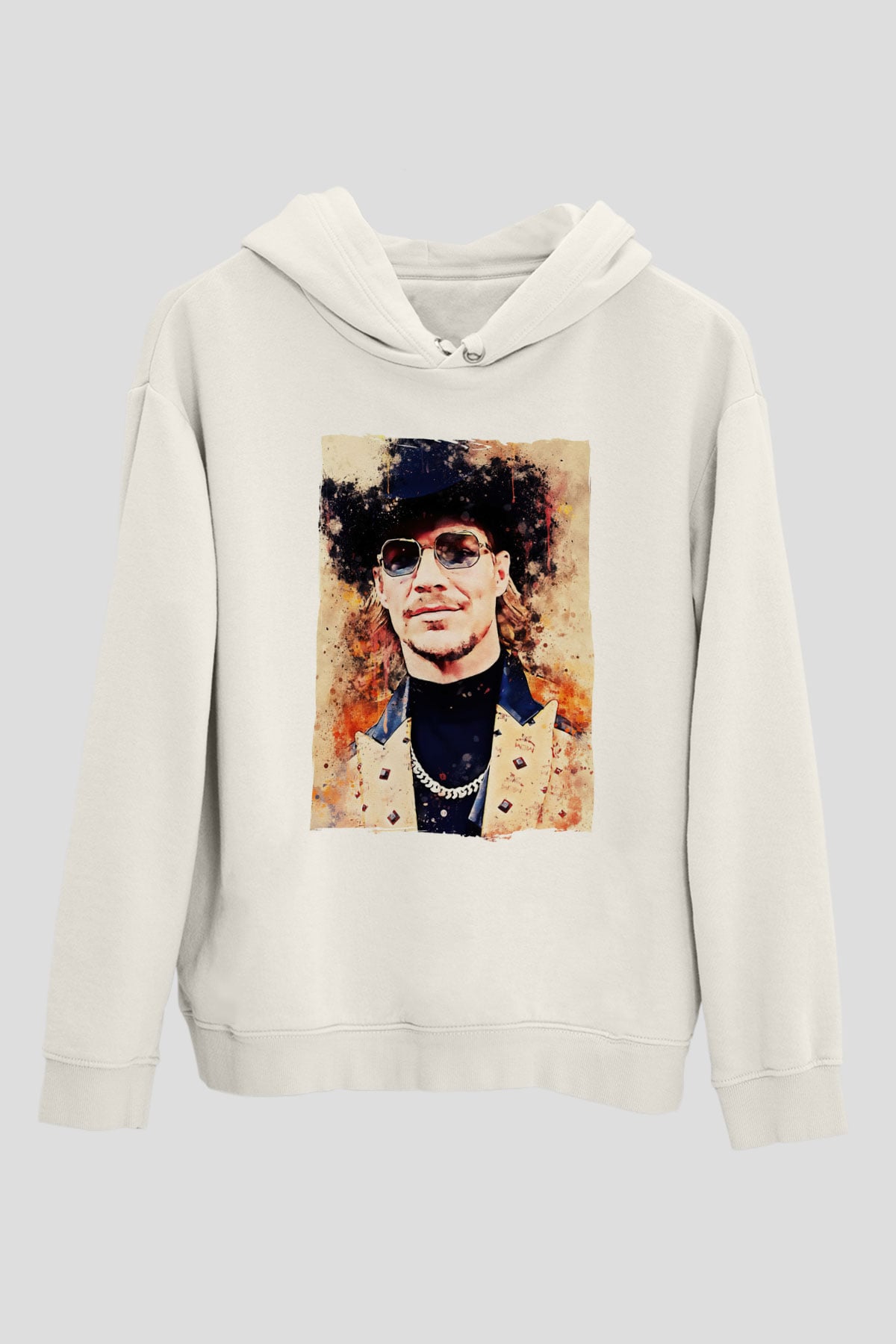 Diplo Beyaz Unisex Kapüşonlu Sweatshirt