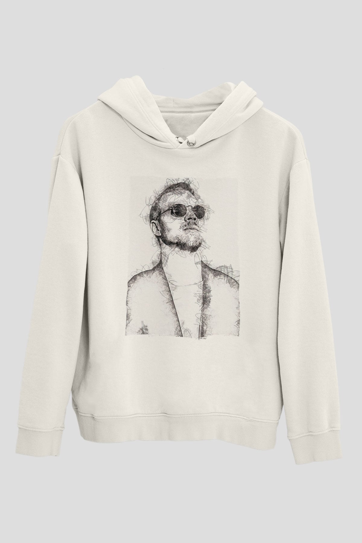 Diplo Beyaz Unisex Kapüşonlu Sweatshirt