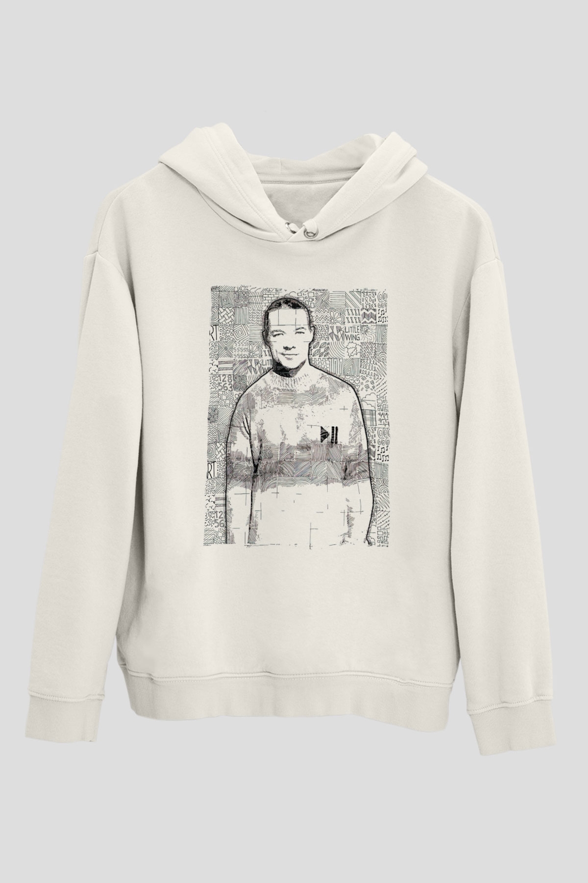 Diplo Beyaz Unisex Kapüşonlu Sweatshirt