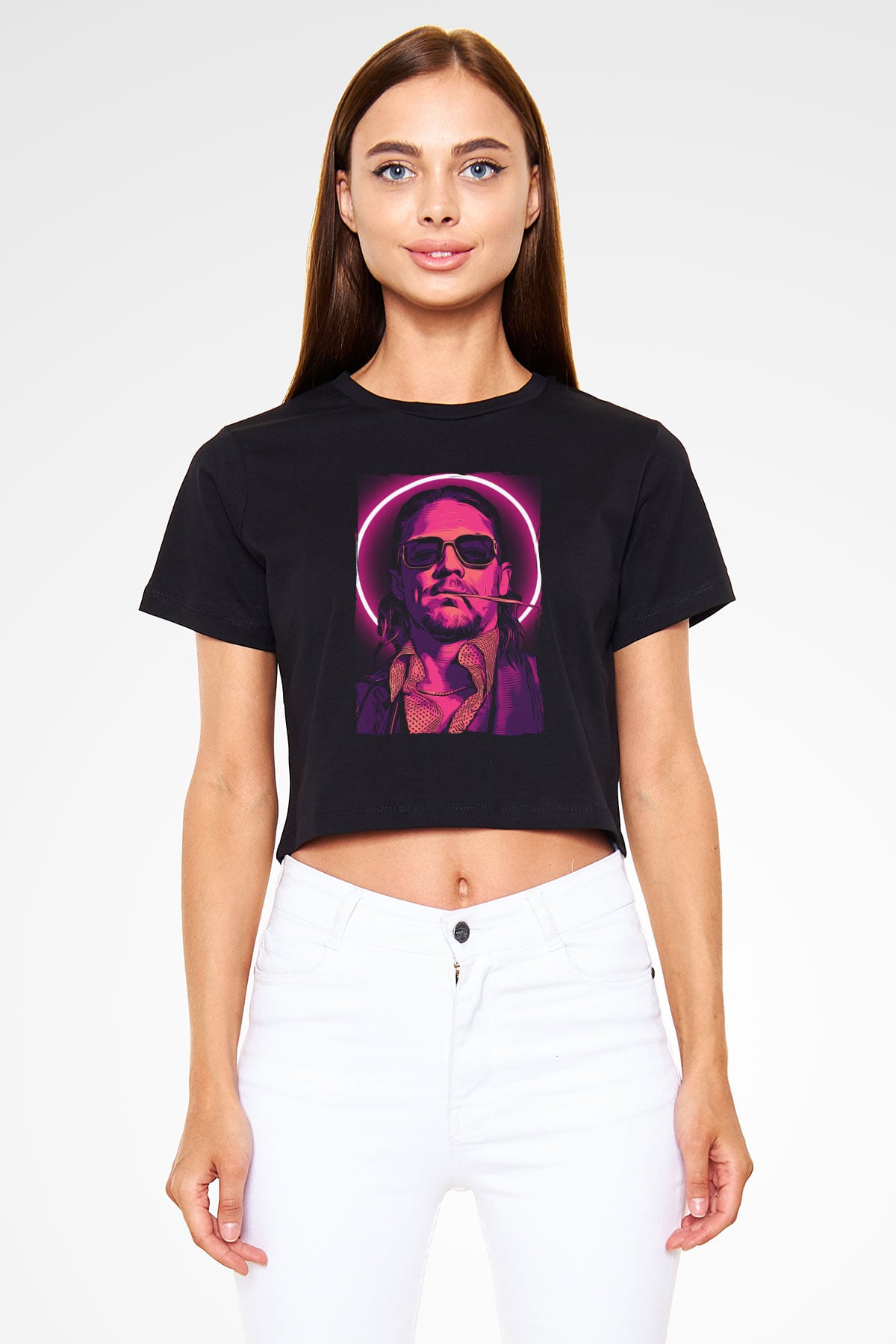 Diplo Siyah  Crop Top Tişört