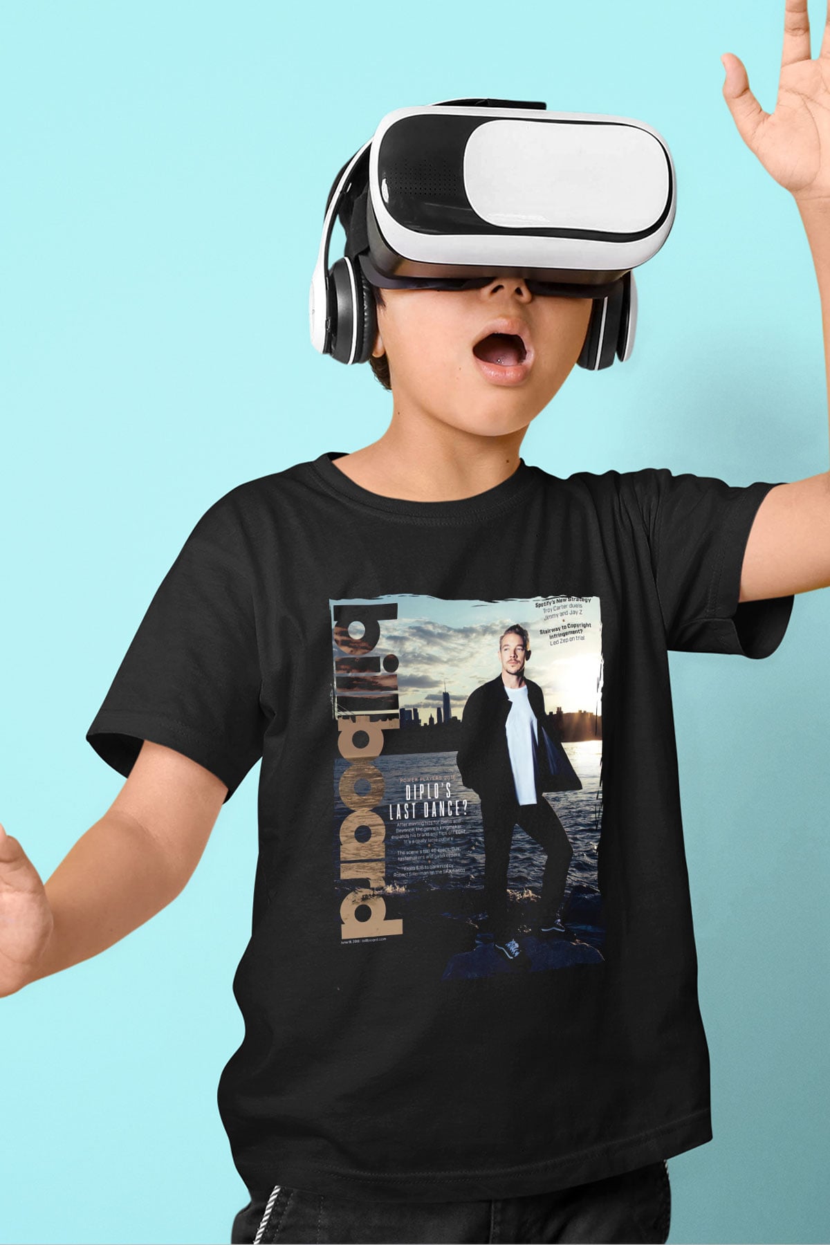 Diplo Siyah Unisex Çocuk Tişört