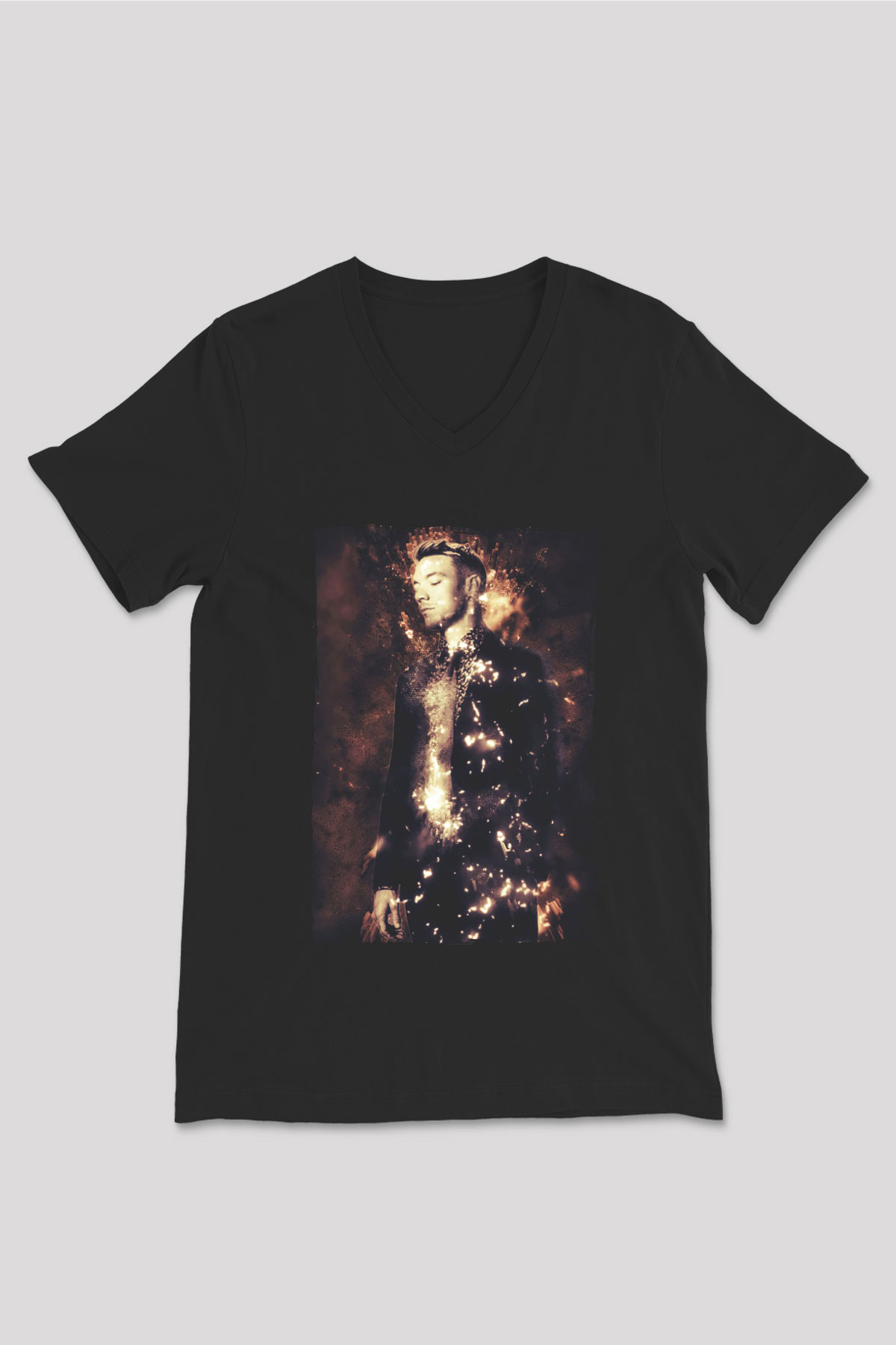 Diplo Siyah Unisex V Yaka Tişört