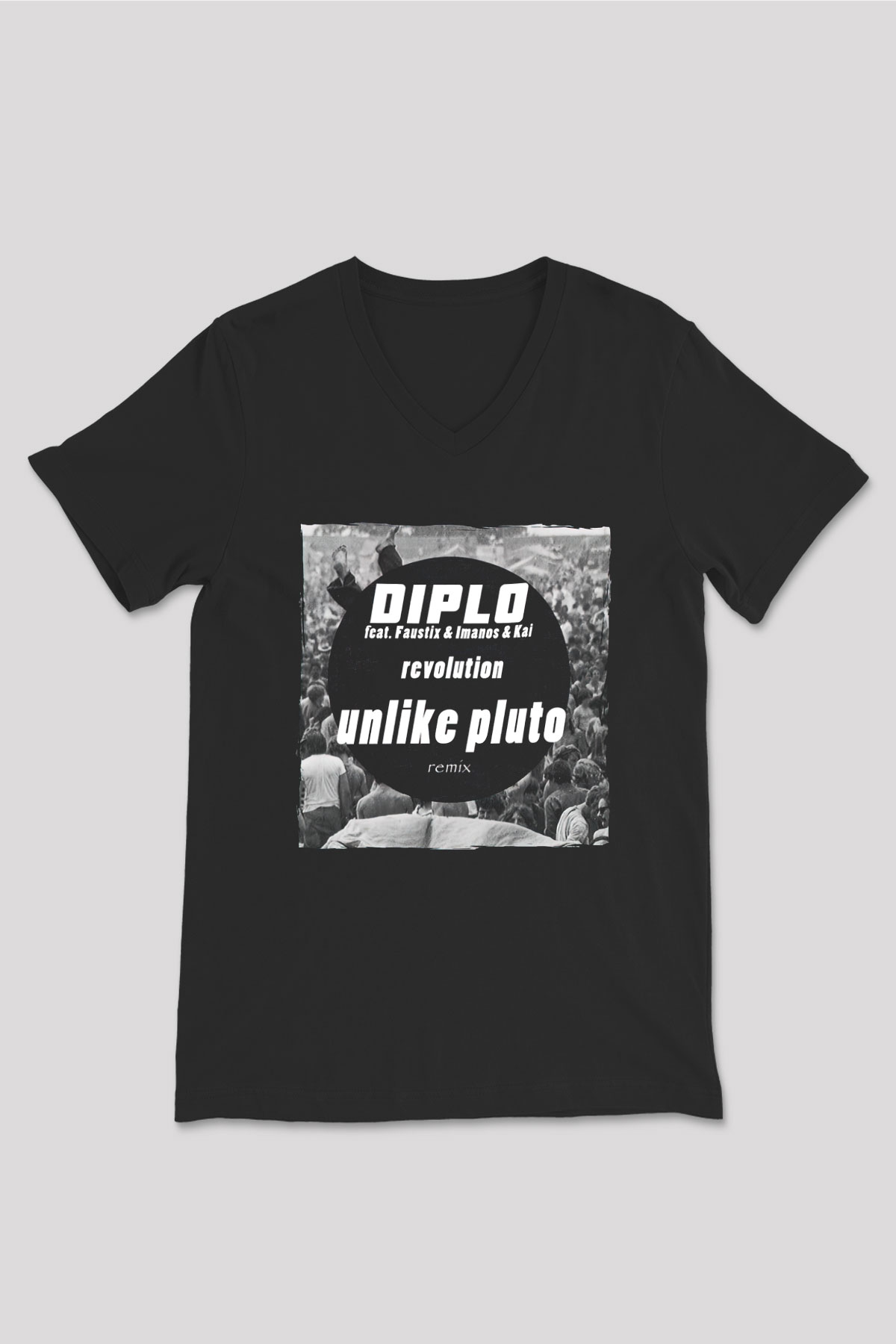 Diplo Siyah Unisex V Yaka Tişört