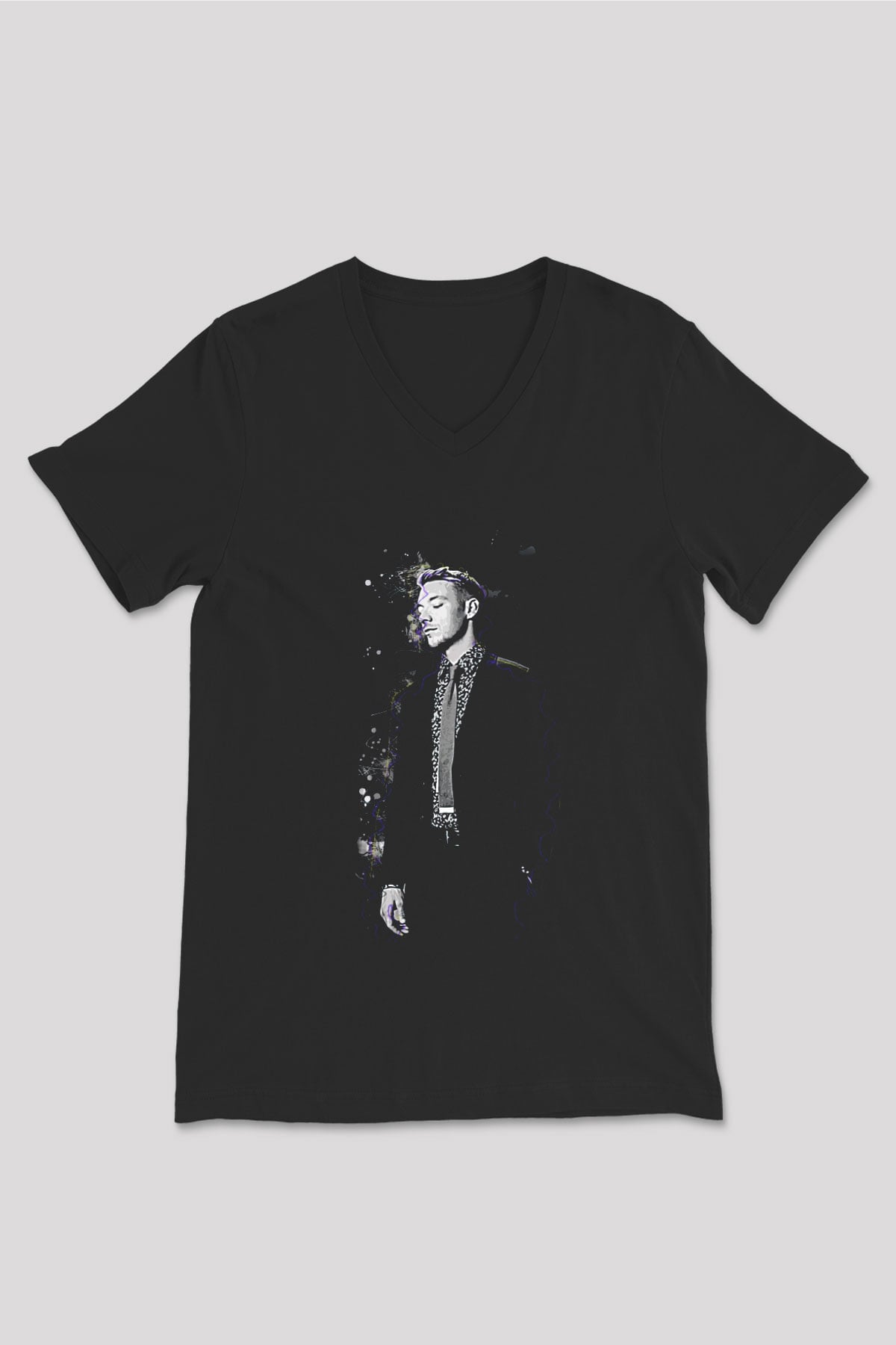 Diplo Siyah Unisex V Yaka Tişört