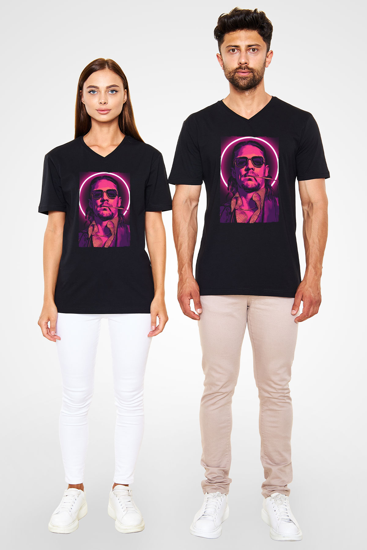 Diplo Siyah Unisex V Yaka Tişört