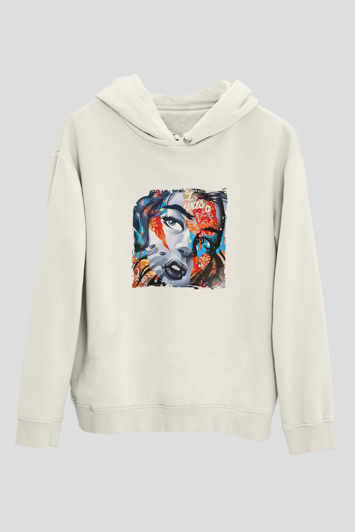 DiploBaskılı Beyaz Hoodie