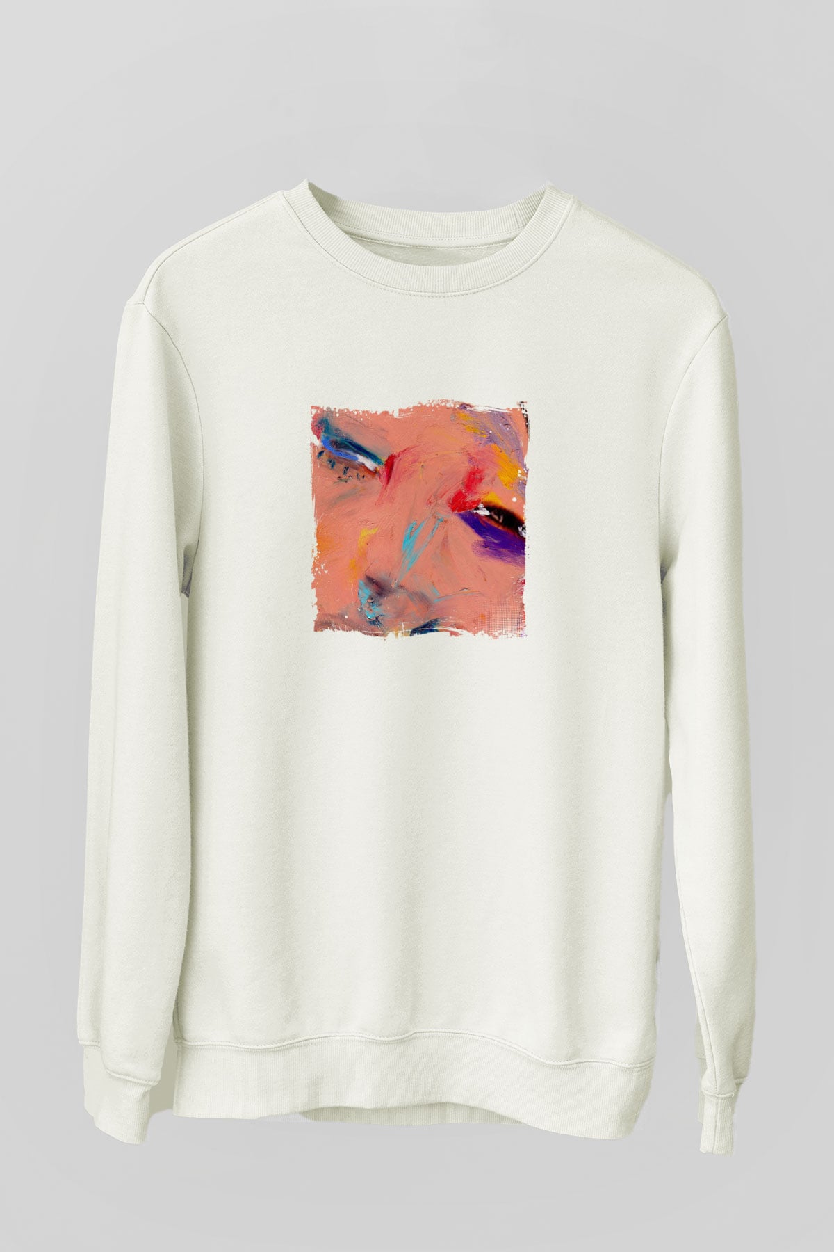 DiploBaskılı Beyaz Sweatshirt