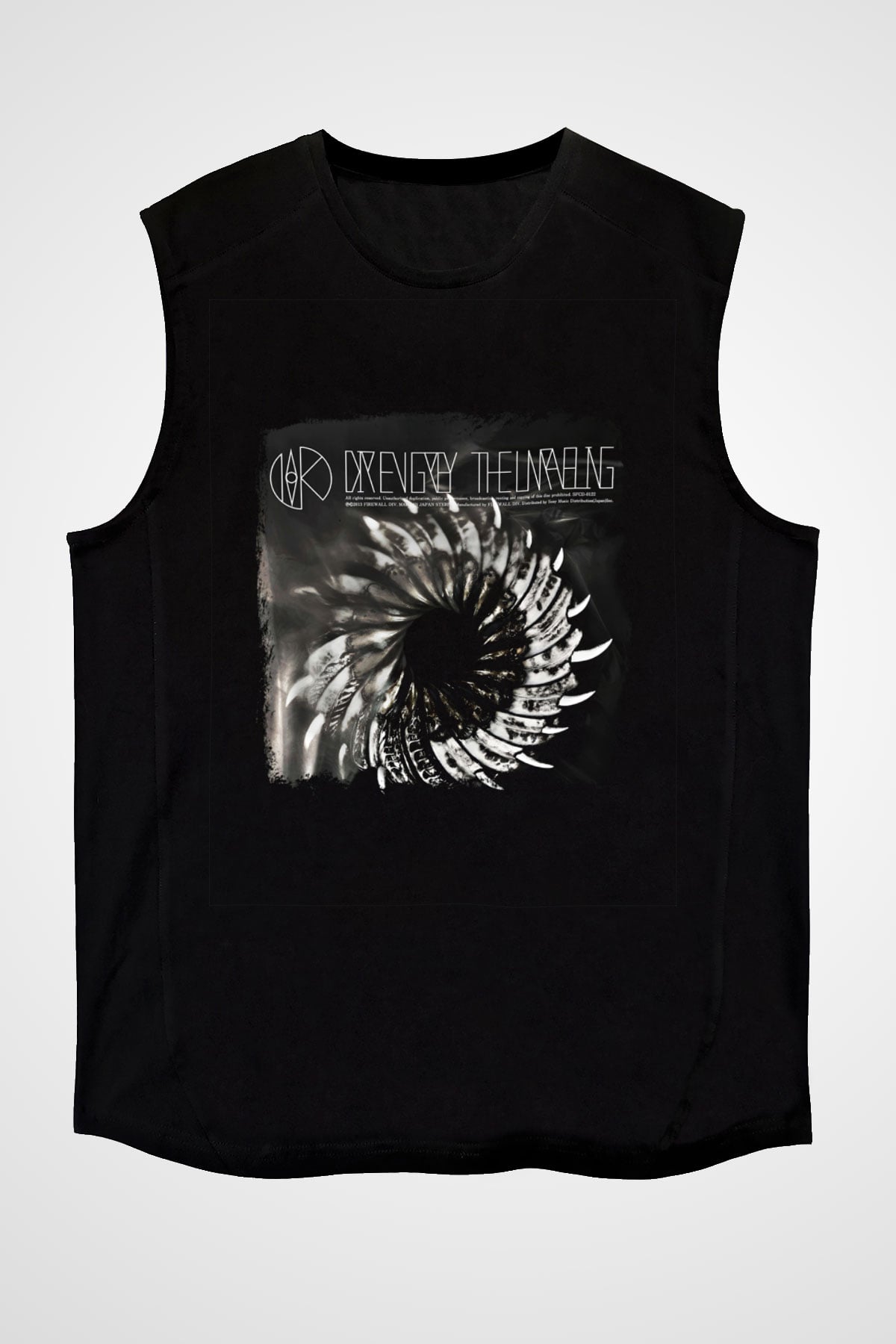 Dir En Grey Baskılı Unisex Siyah Kolsuz Tişört
