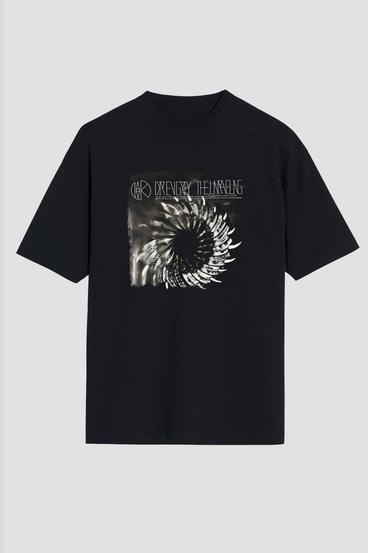 Dir En Grey Baskılı Unisex Siyah Oversize Tişört
