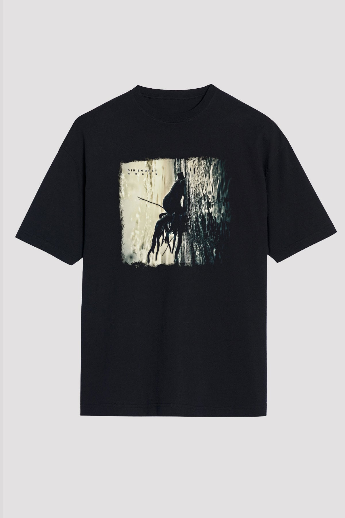 Dir En Grey Baskılı Unisex Siyah Oversize Tişört
