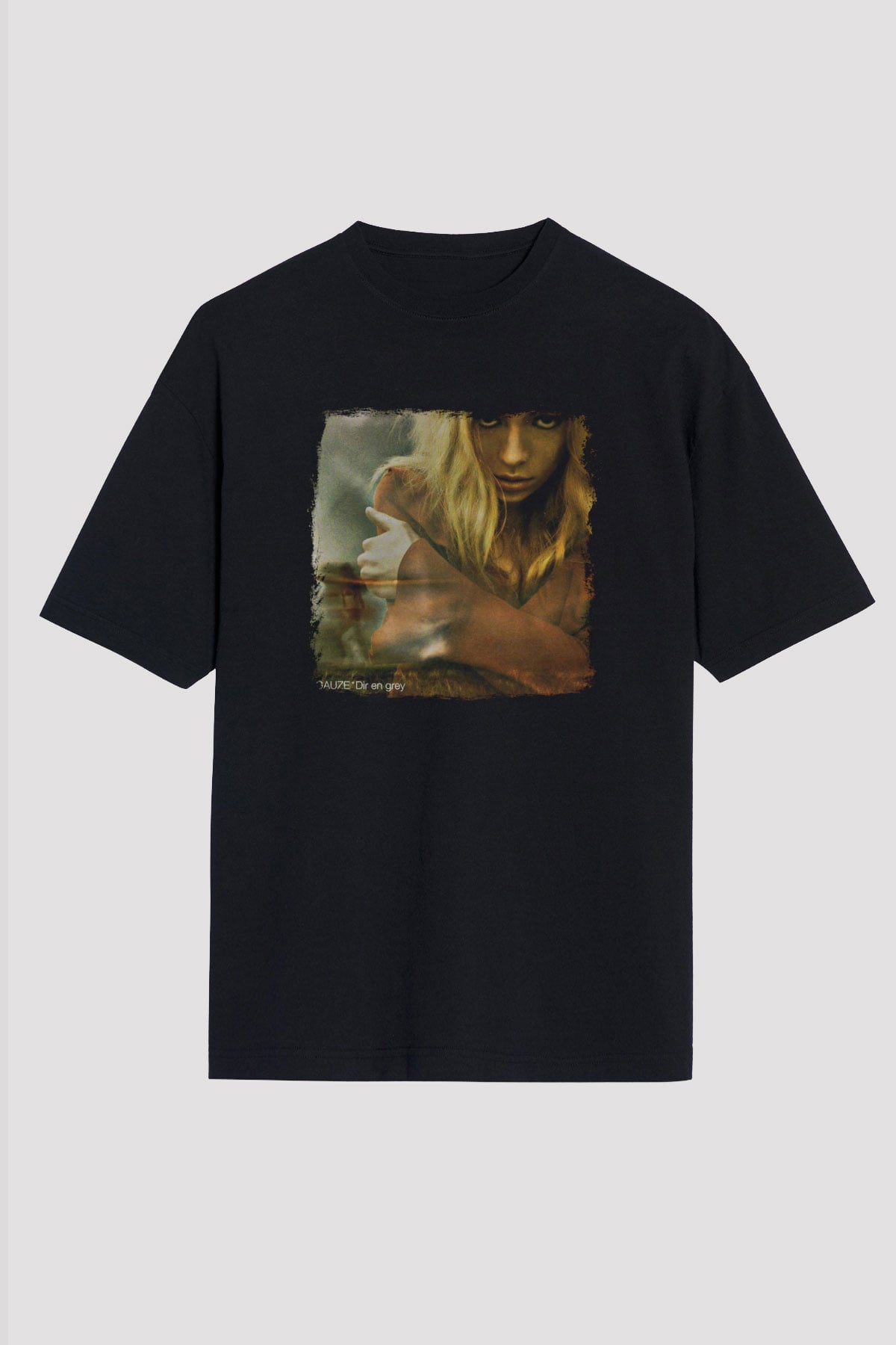 Dir En Grey Baskılı Unisex Siyah Oversize Tişört