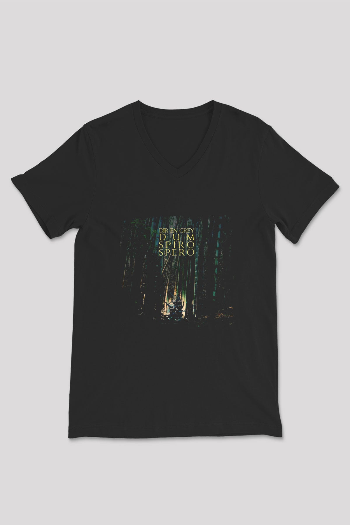 Dir En Grey Baskılı Unisex Siyah V Yaka Tişört