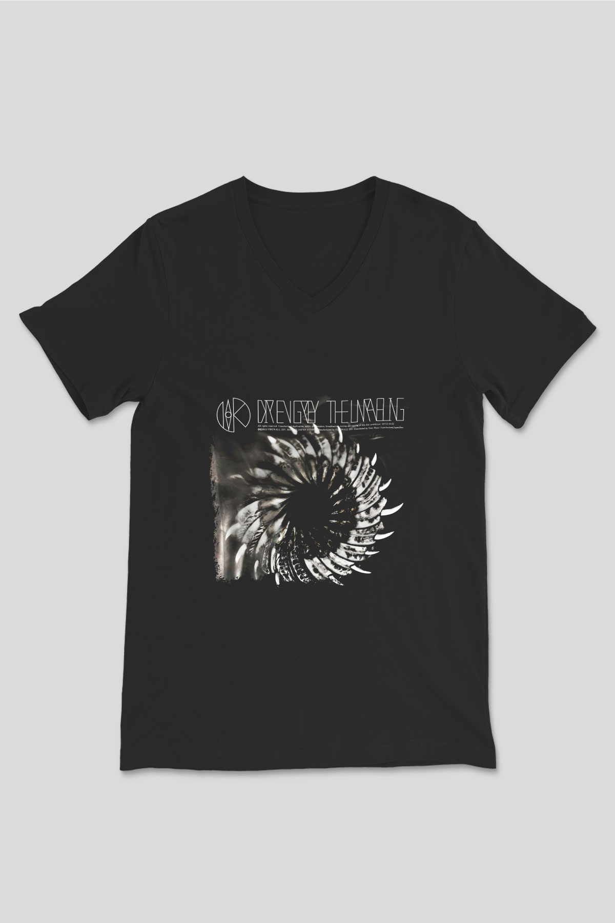 Dir En Grey Baskılı Unisex Siyah V Yaka Tişört