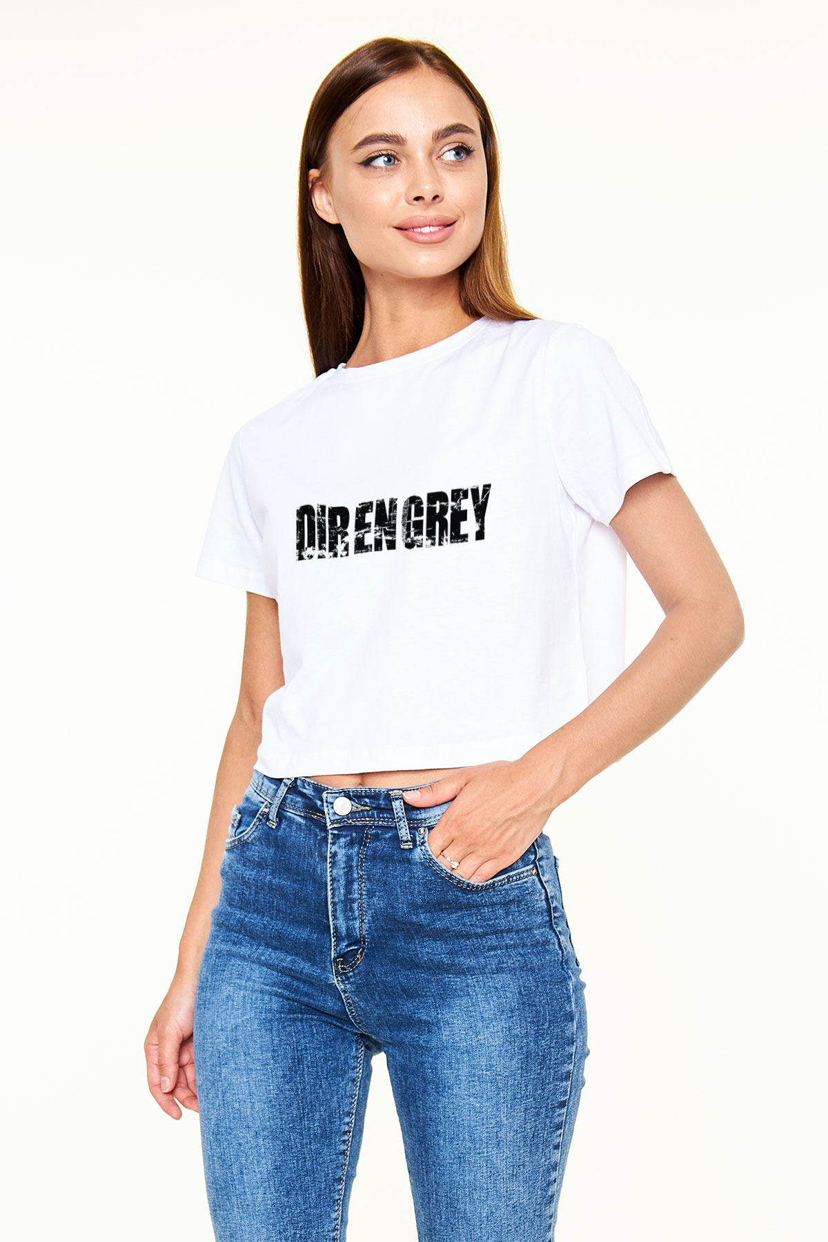 Dir En Grey Beyaz Croptop Tişört
