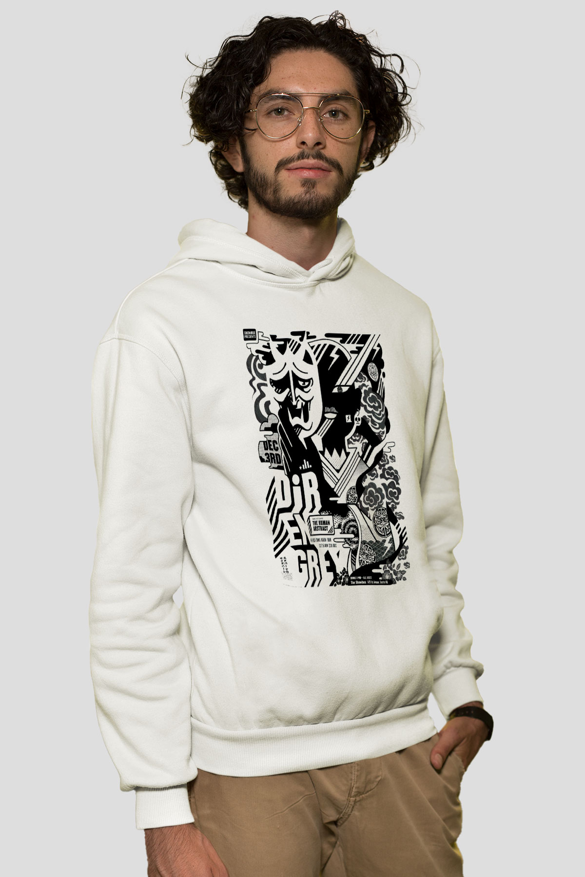 Dir En Grey Beyaz Unisex Kapşonlu Sweatshirt