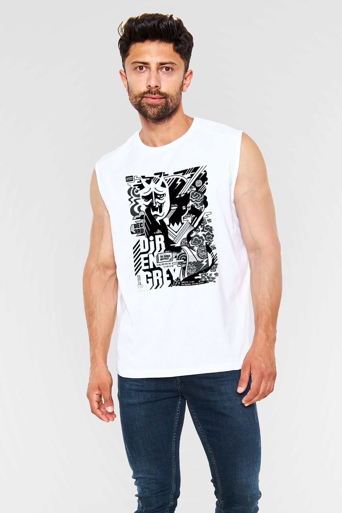 Dir En Grey Beyaz Unisex Kolsuz Tişört