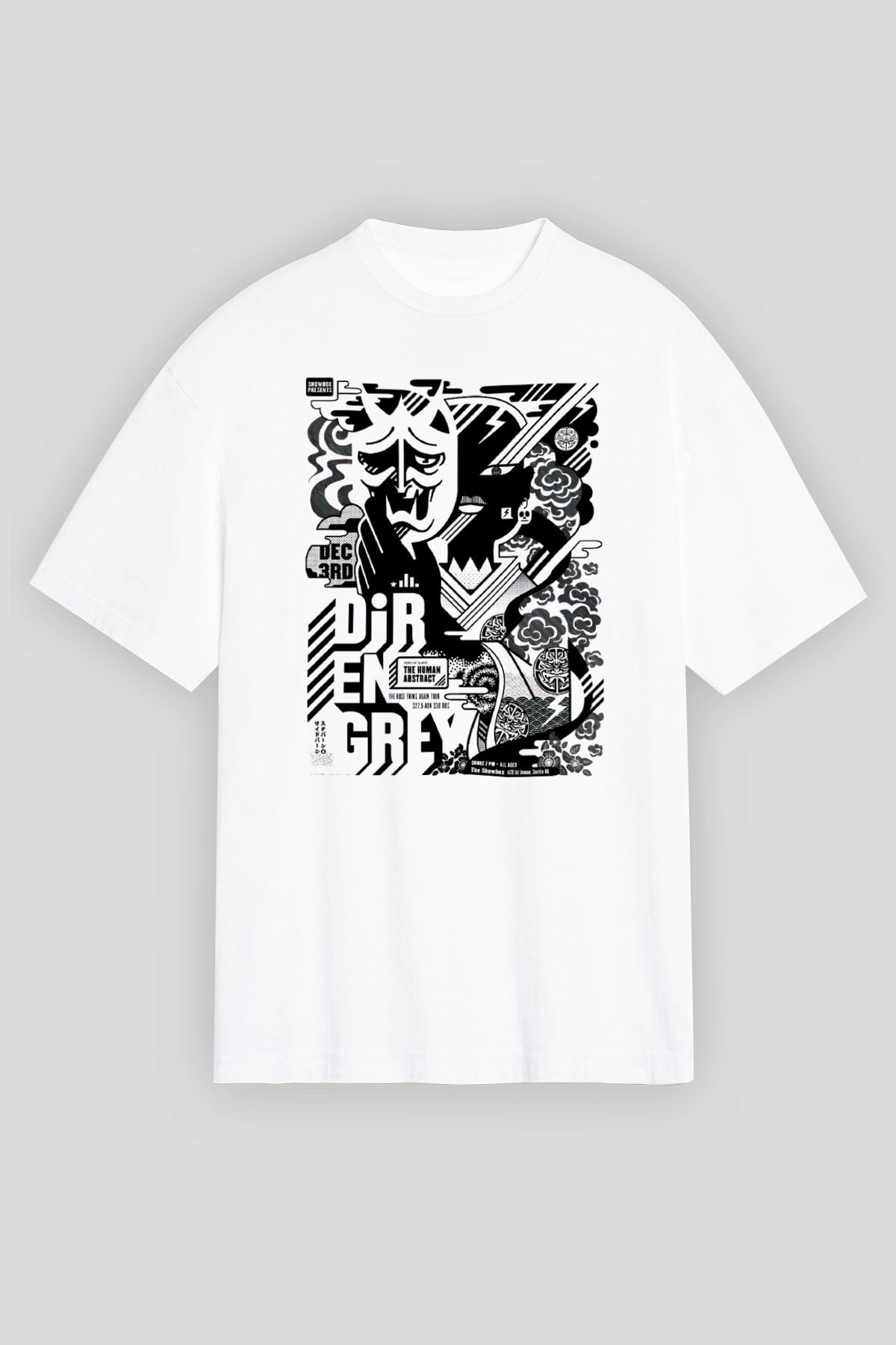 Dir En Grey Beyaz Unisex Oversize Tişört T-Shirt