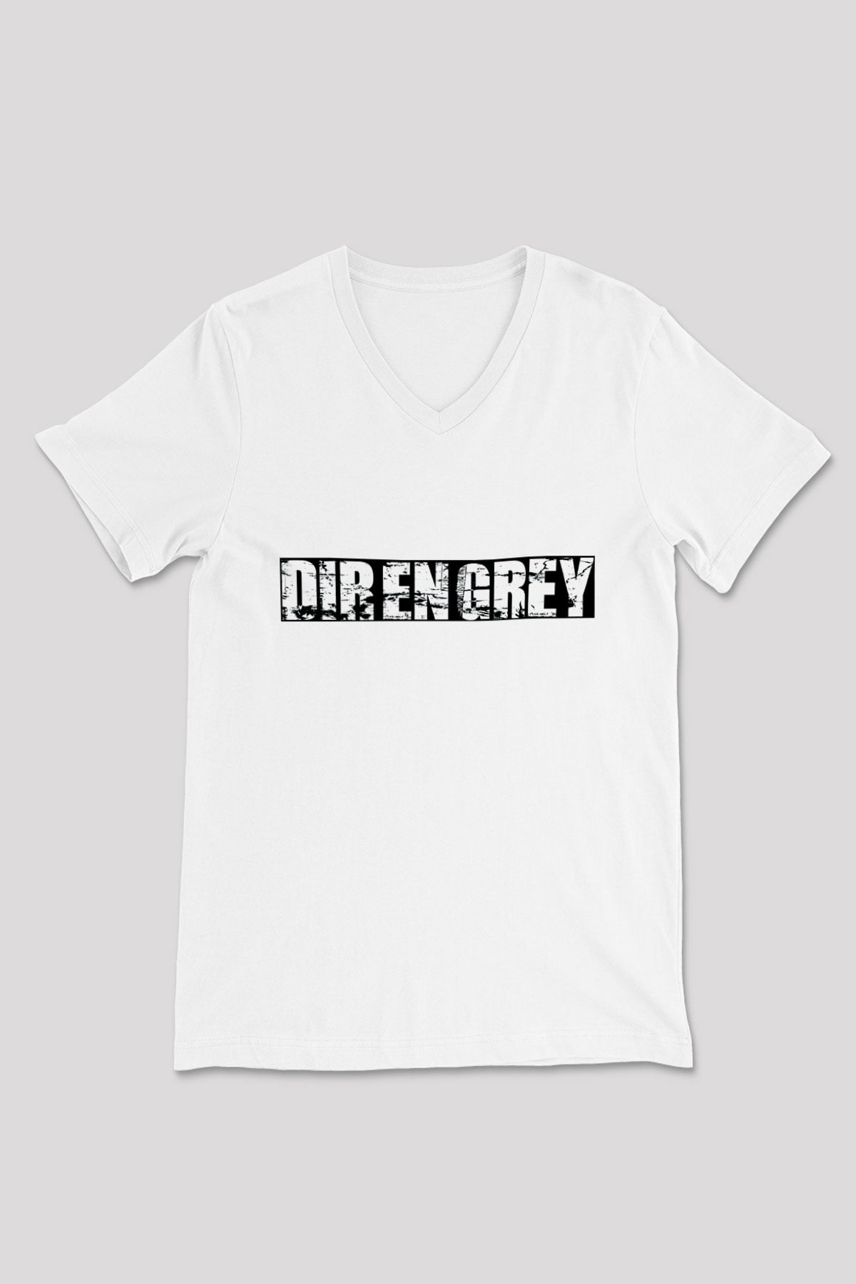Dir En Grey Beyaz Unisex V Yaka Tişört T-Shirt