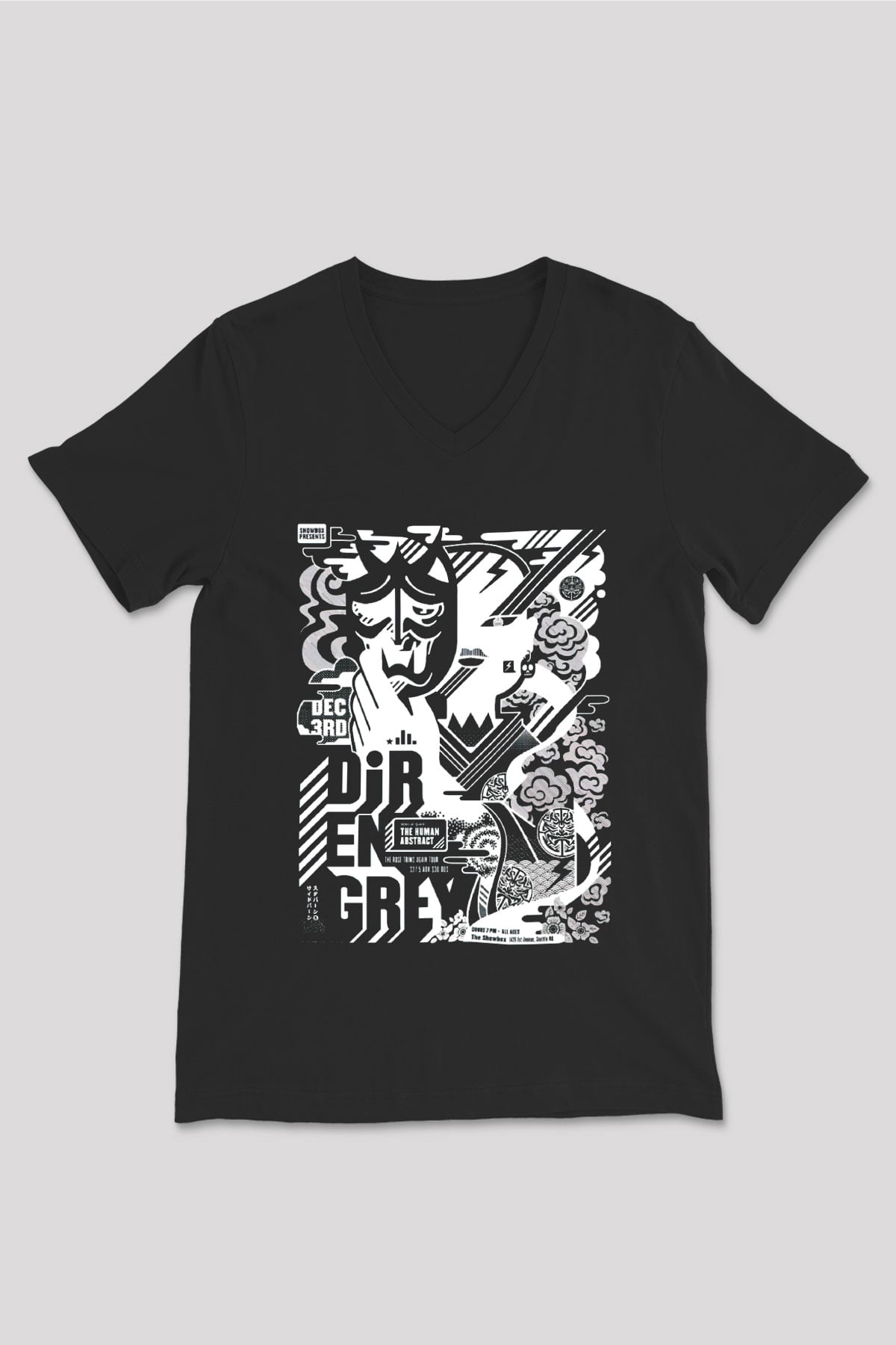 Dir En Grey Siyah Unisex V Yaka Tişört T-Shirt