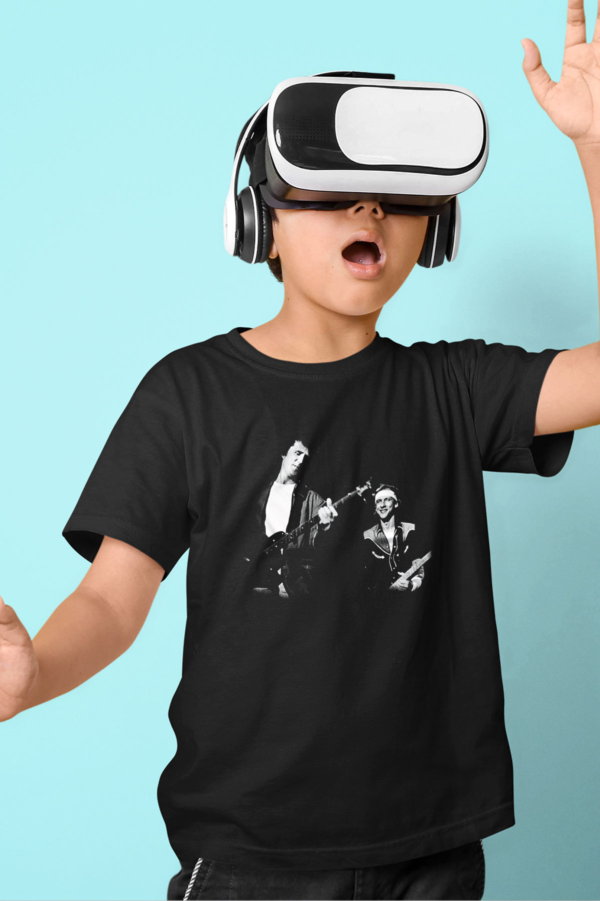 Dire Straits Baskılı Siyah Unisex Çocuk Tişört