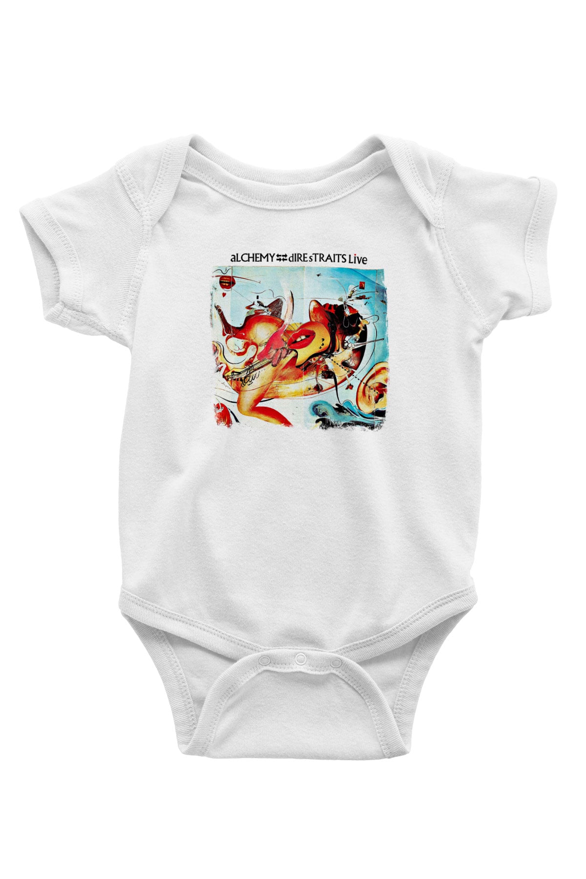 Dire Straits Baskılı Unisex Beyaz Bebek Body - Zıbın