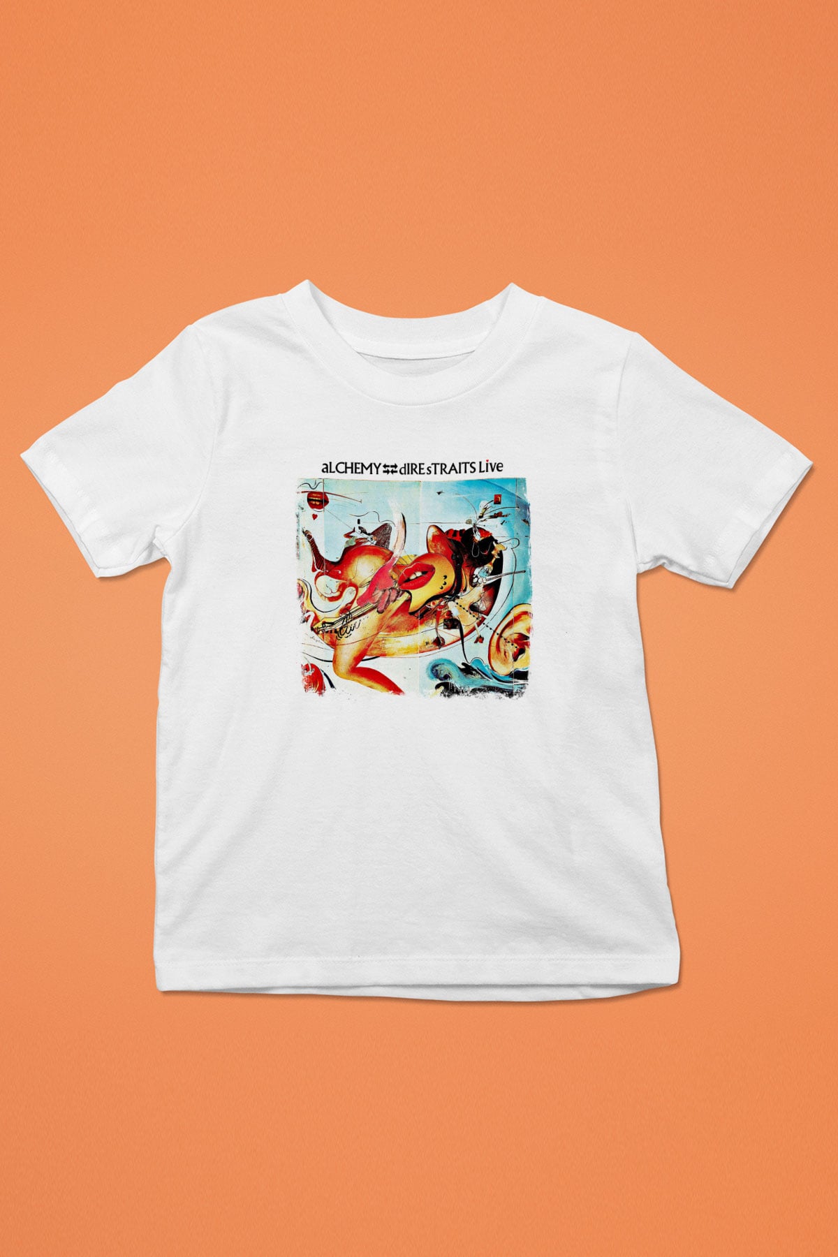 Dire Straits Baskılı Unisex Beyaz Çocuk Tişört