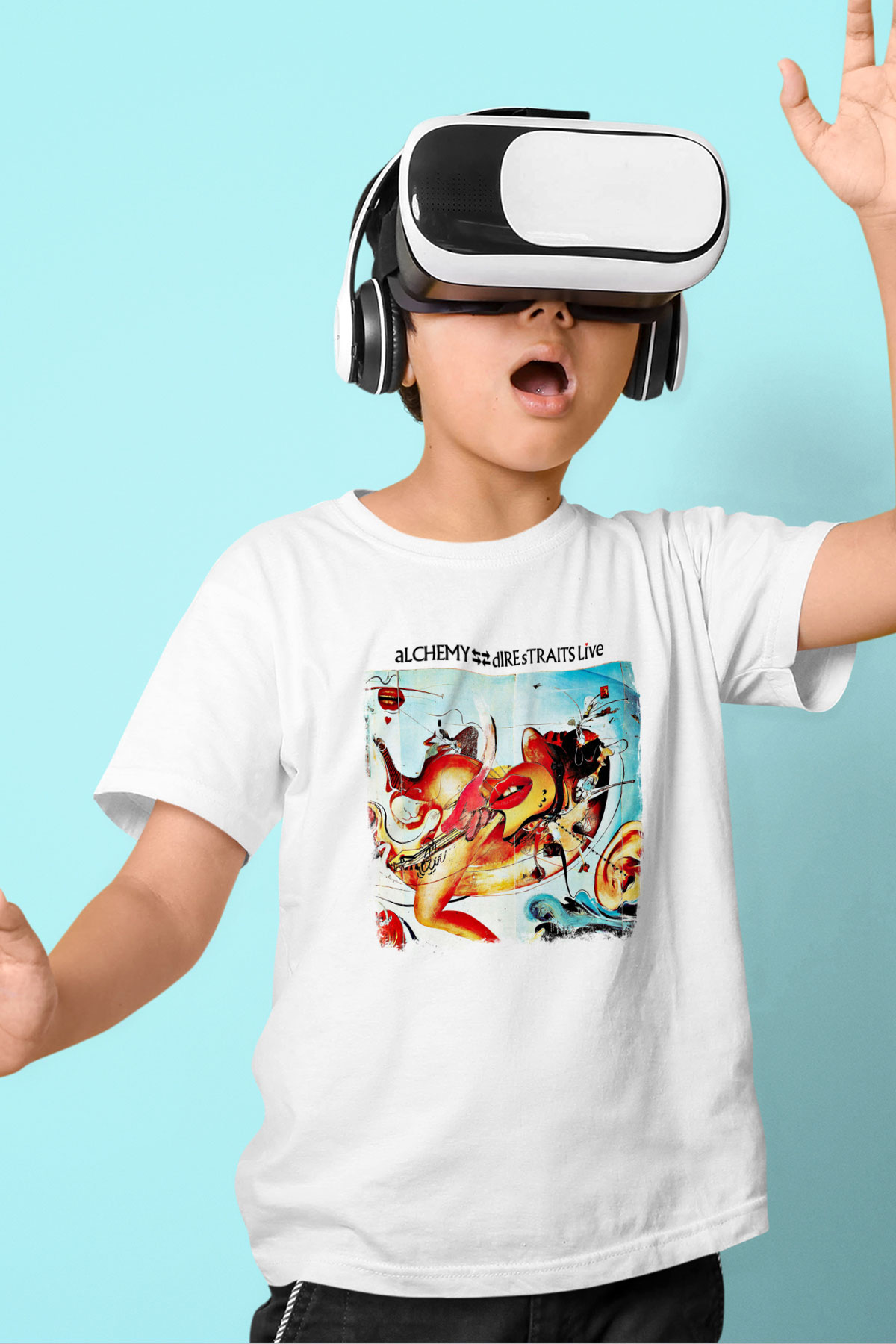 Dire Straits Baskılı Unisex Beyaz Çocuk Tişört
