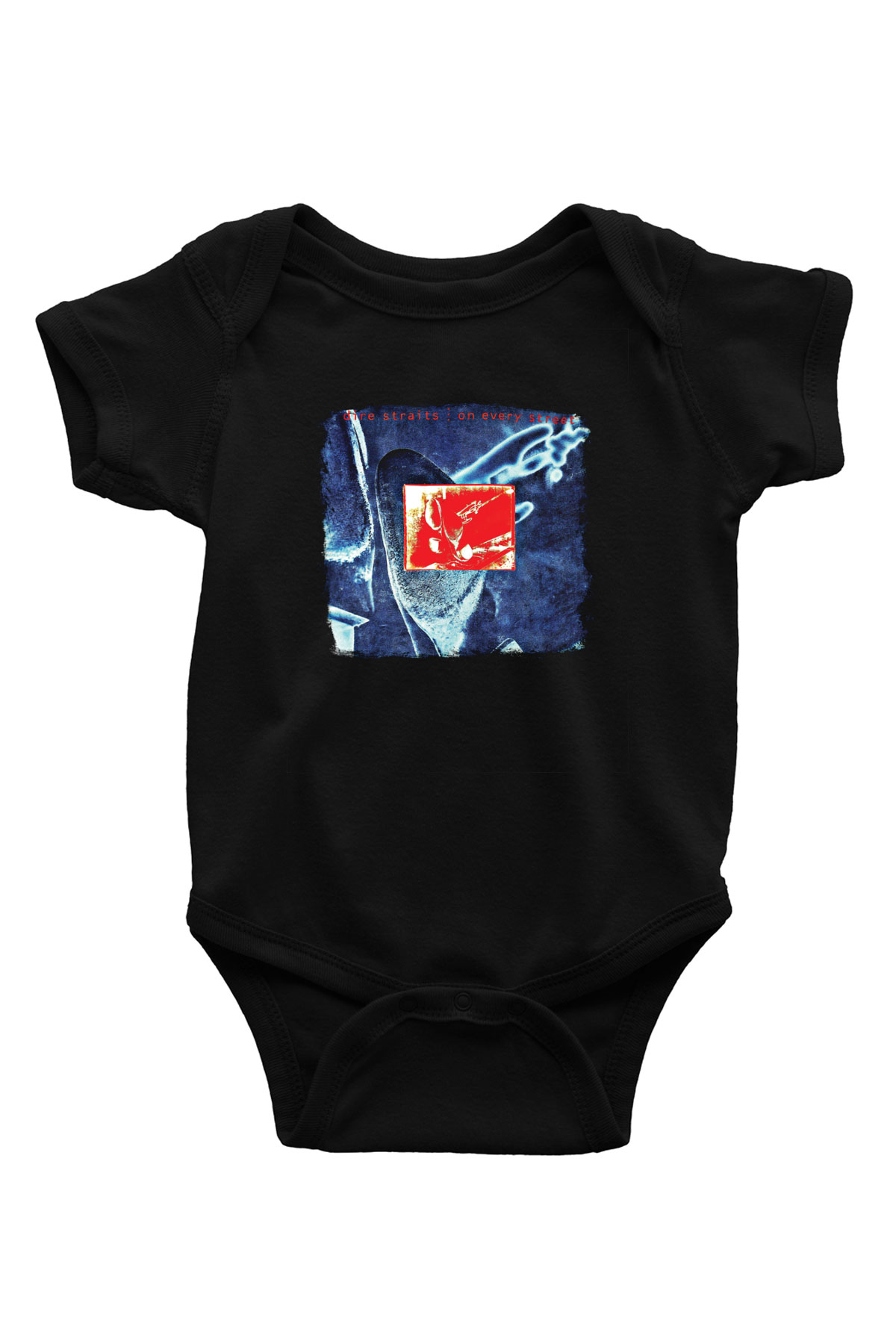 Dire Straits Baskılı Unisex Siyah Bebek Body - Zıbın