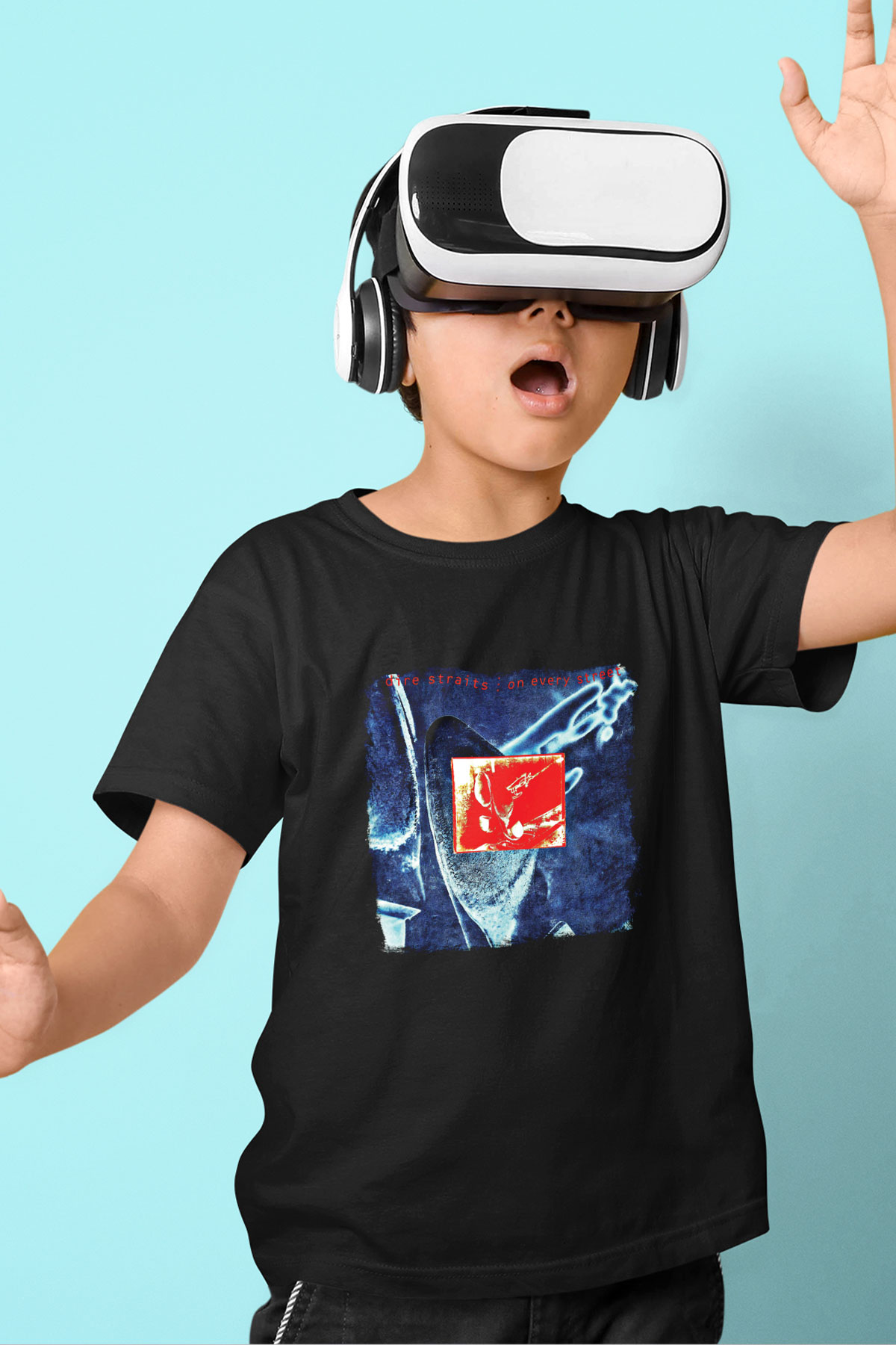 Dire Straits Baskılı Unisex Siyah Çocuk Tişört