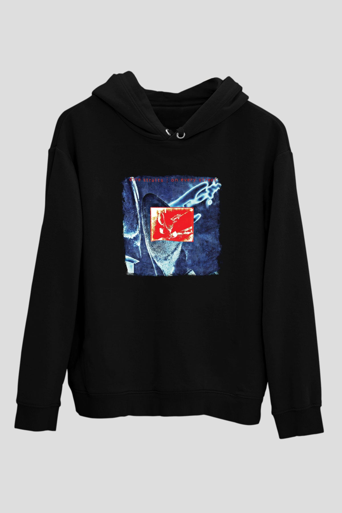 Dire Straits Baskılı Unisex Siyah Hoodie