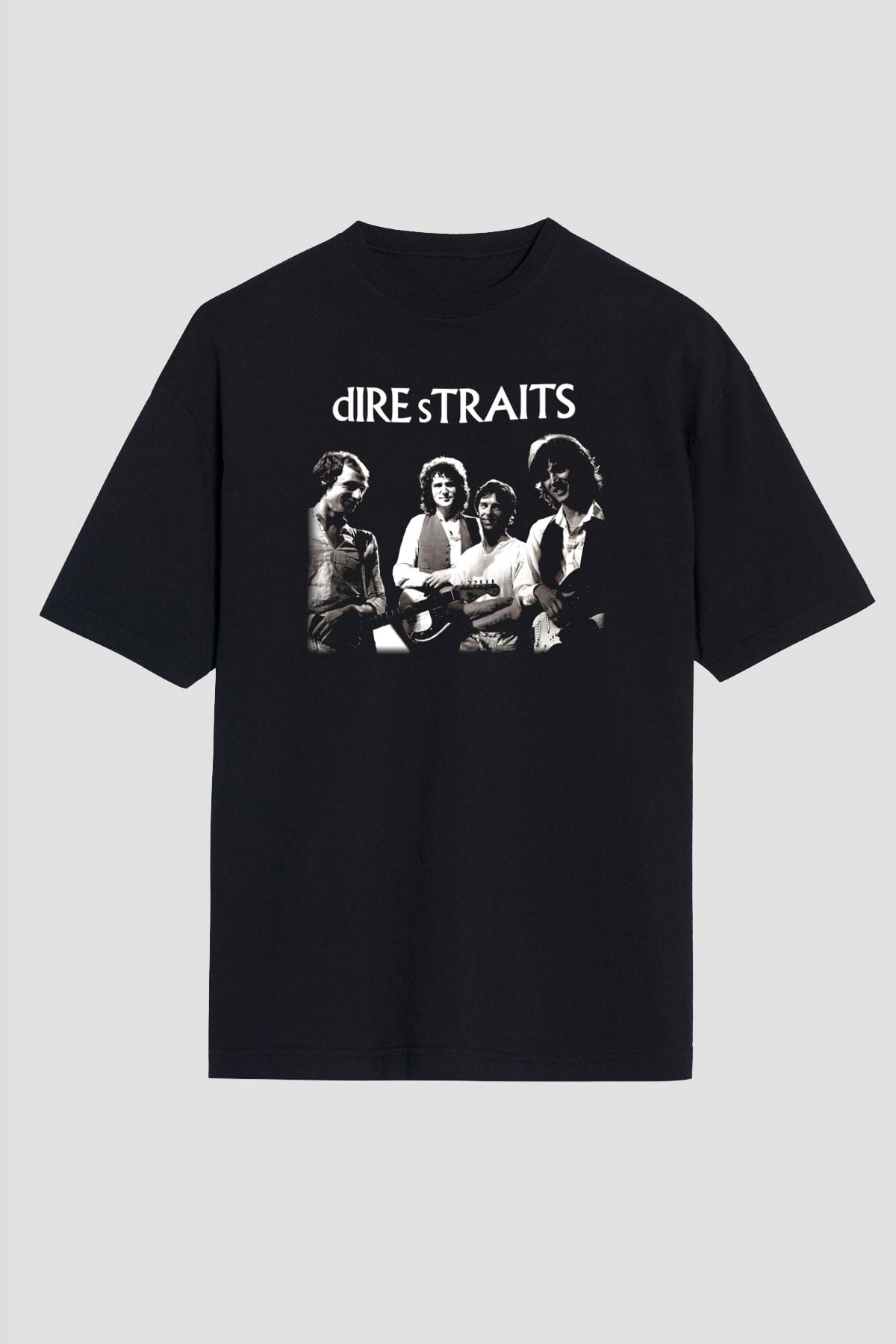 Dire Straits Siyah Unisex Oversize Tişört T-Shirt