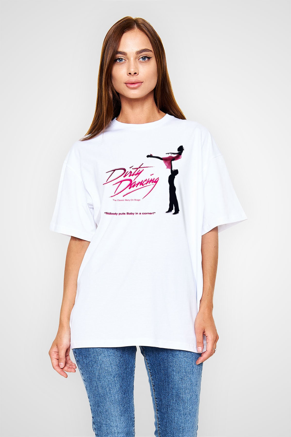 Dirty Dancing Beyaz Unisex Oversize Tişört
