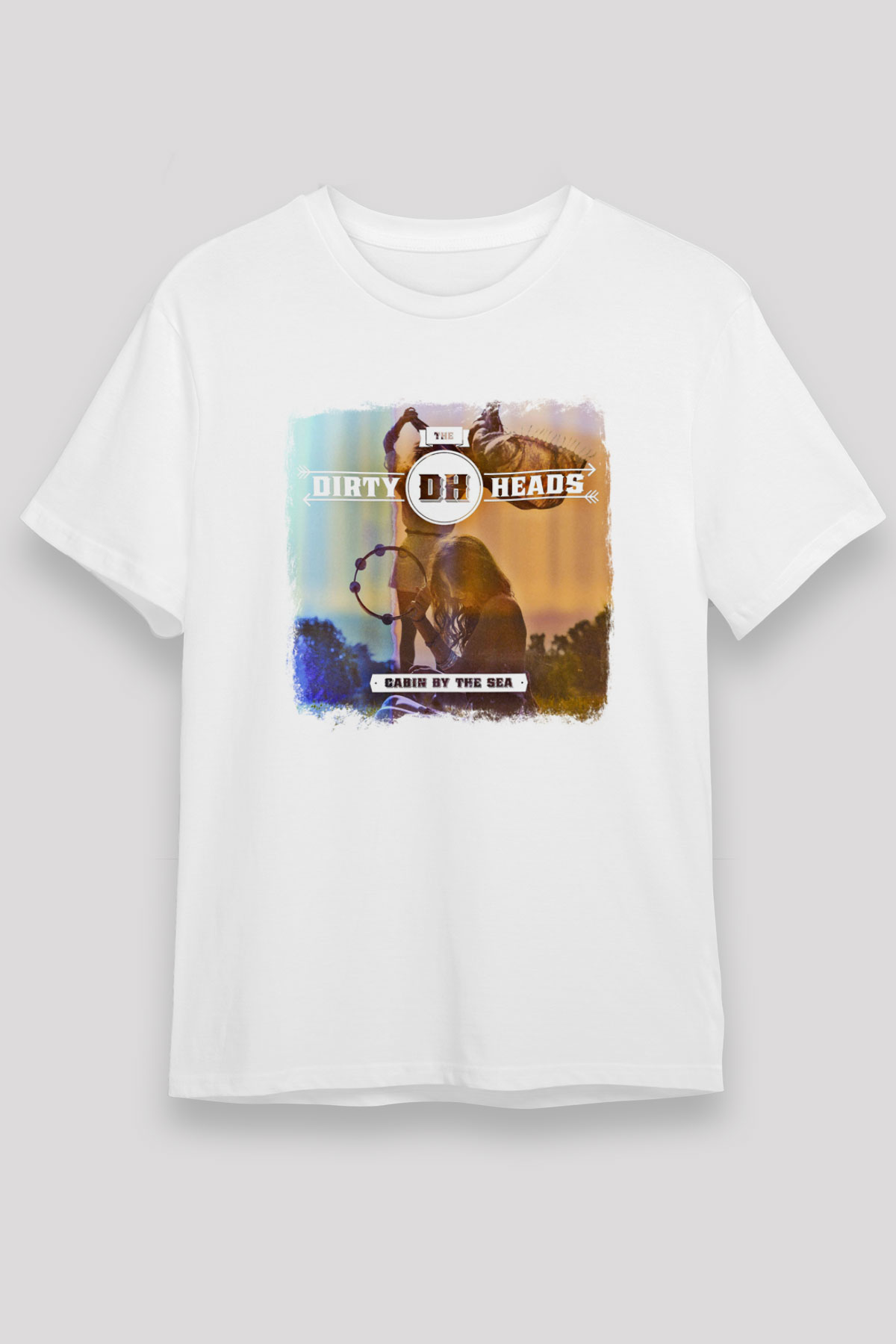 Dirty Heads Baskılı Unisex Beyaz Tişört