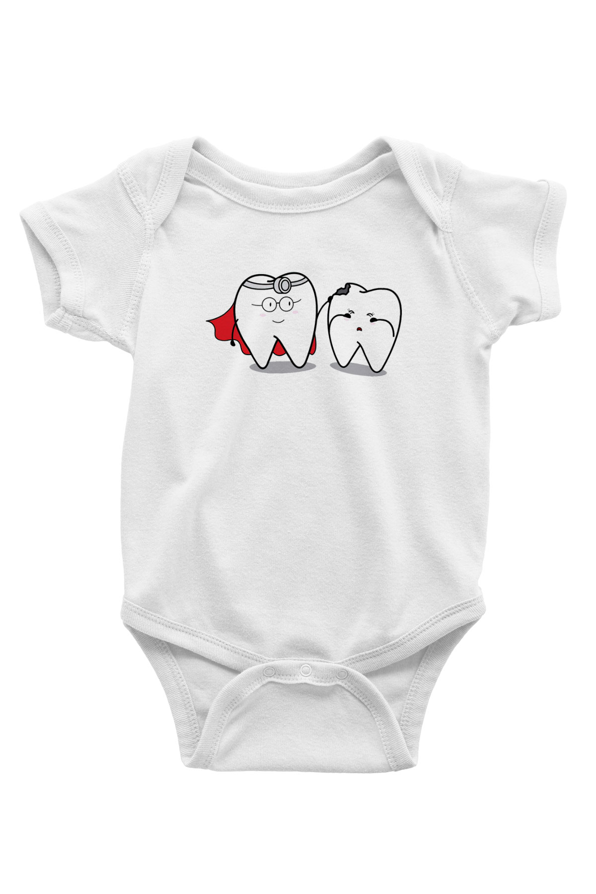 Diş hekimi Baskılı Beyaz Unisex Bebek Body - Zıbın
