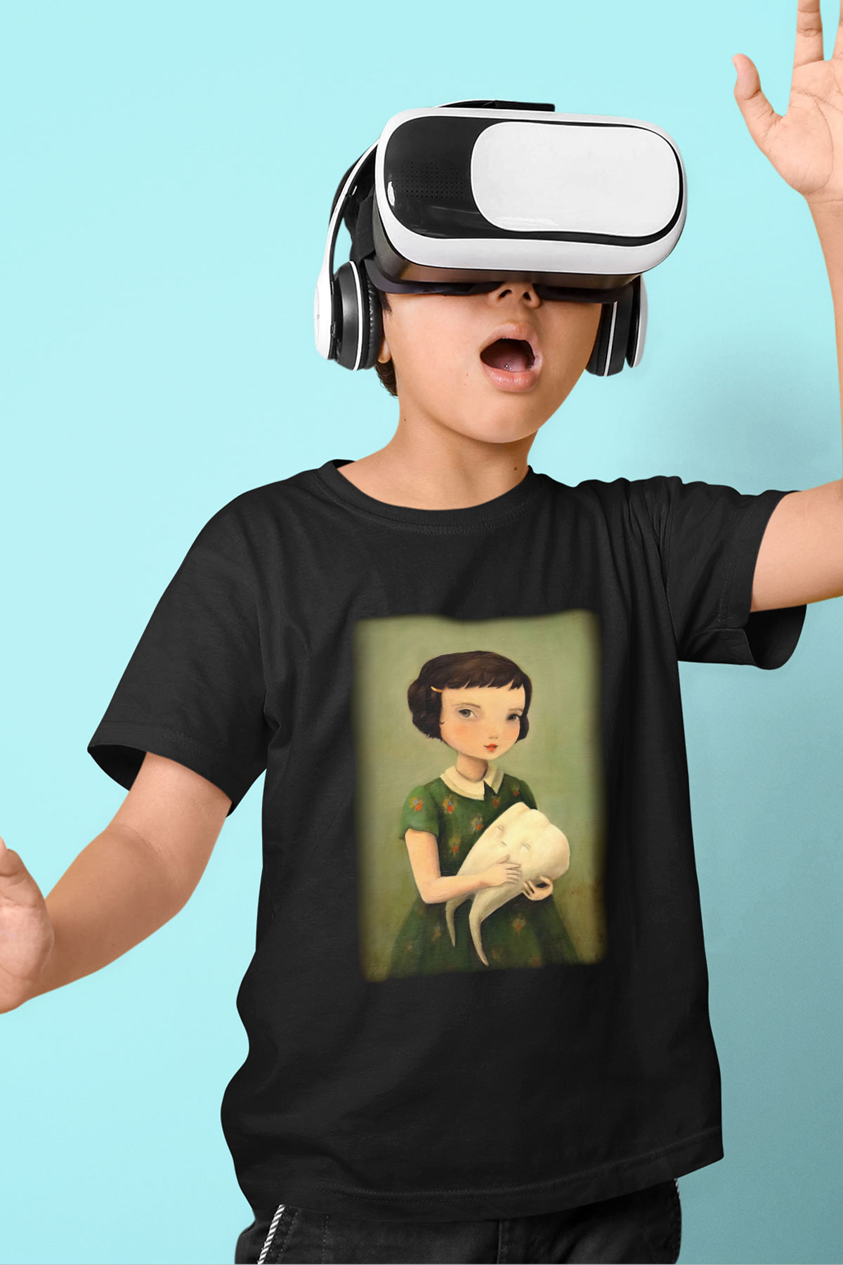 Diş hekimi Baskılı Siyah Unisex Çocuk Tişört