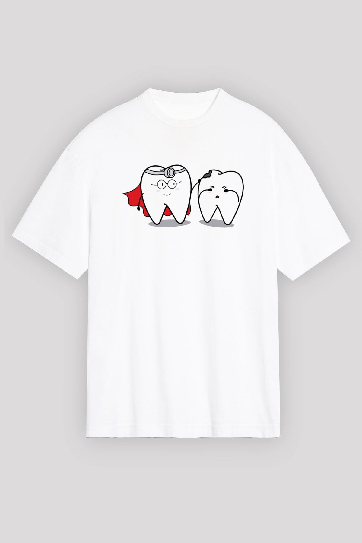 Diş hekimi Beyaz Unisex Oversize Tişört T-Shirt