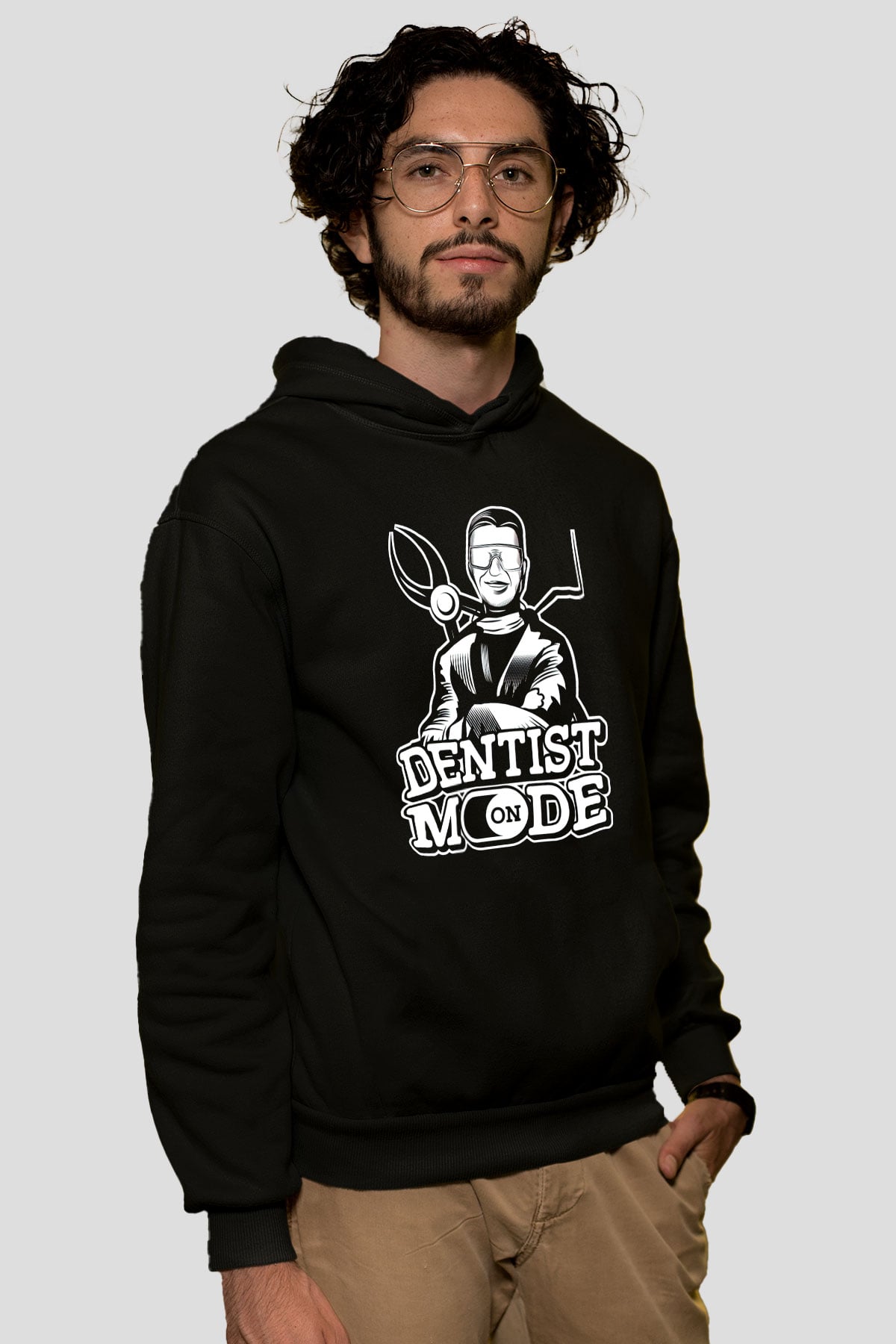 Diş Hekimi Siyah Unisex Kapüşonlu Sweatshirt