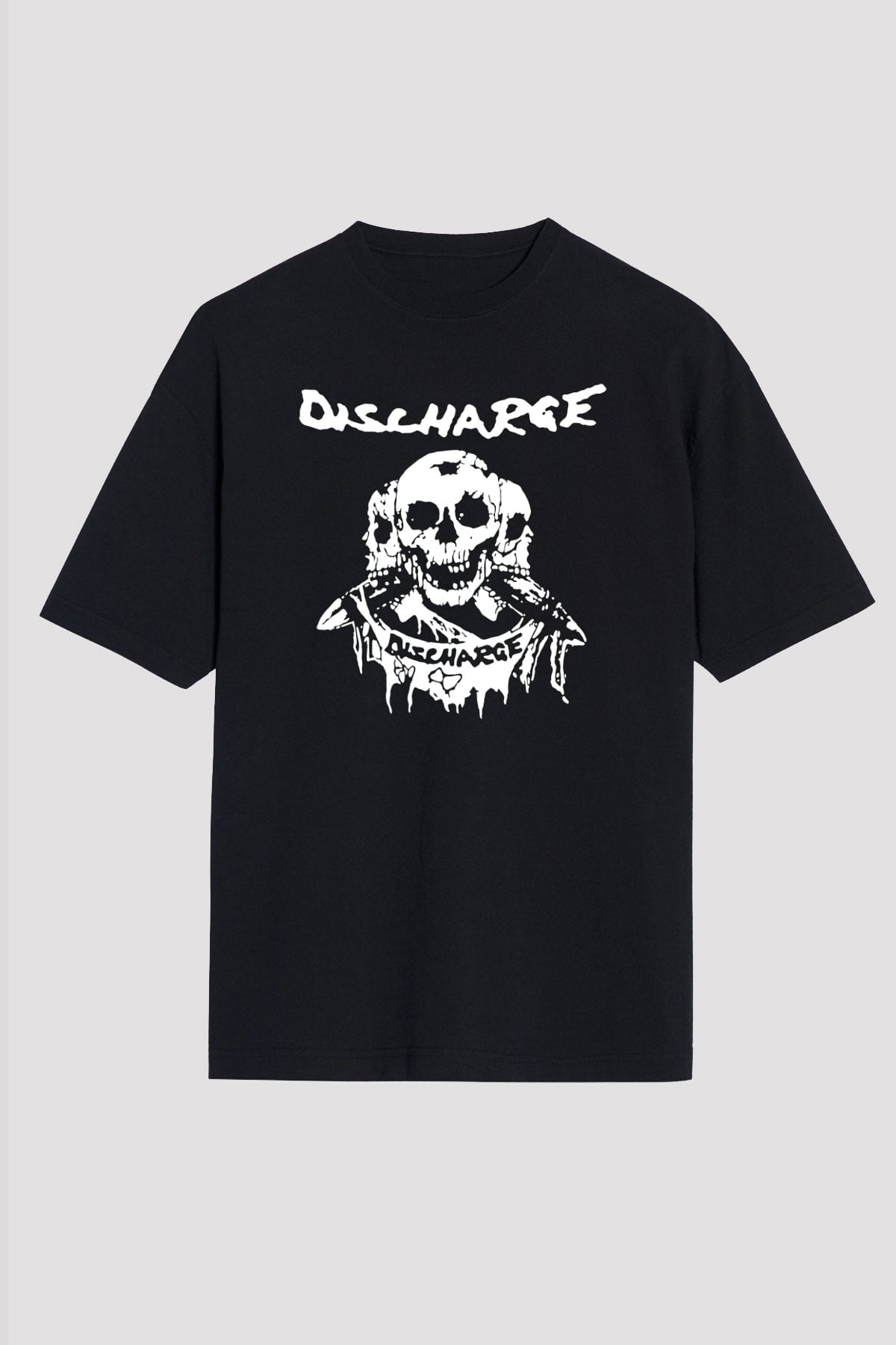 Discharge Siyah Unisex Oversize Tişört T-Shirt