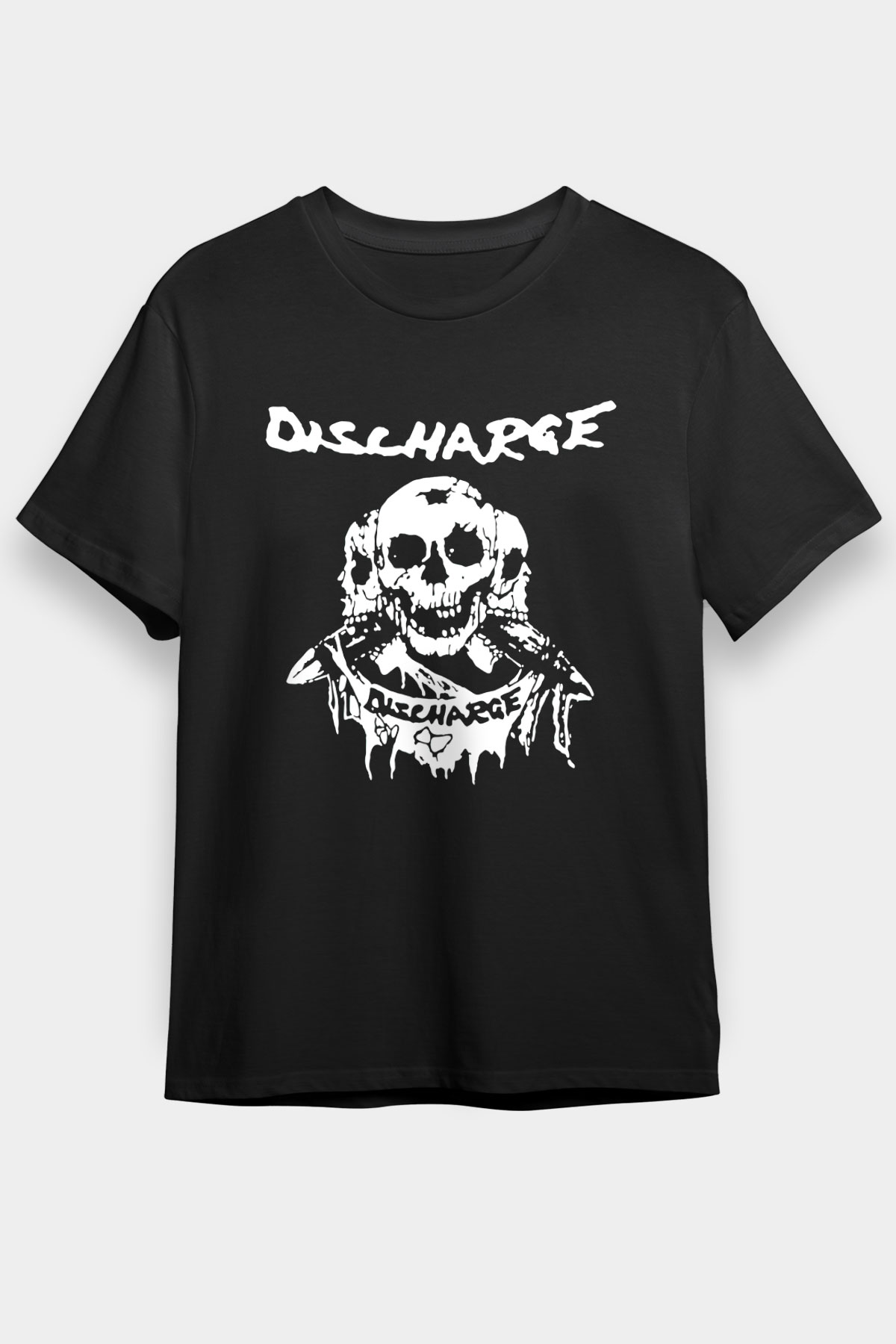Discharge Siyah Unisex Tişört T-Shirt - TişörtFabrikası