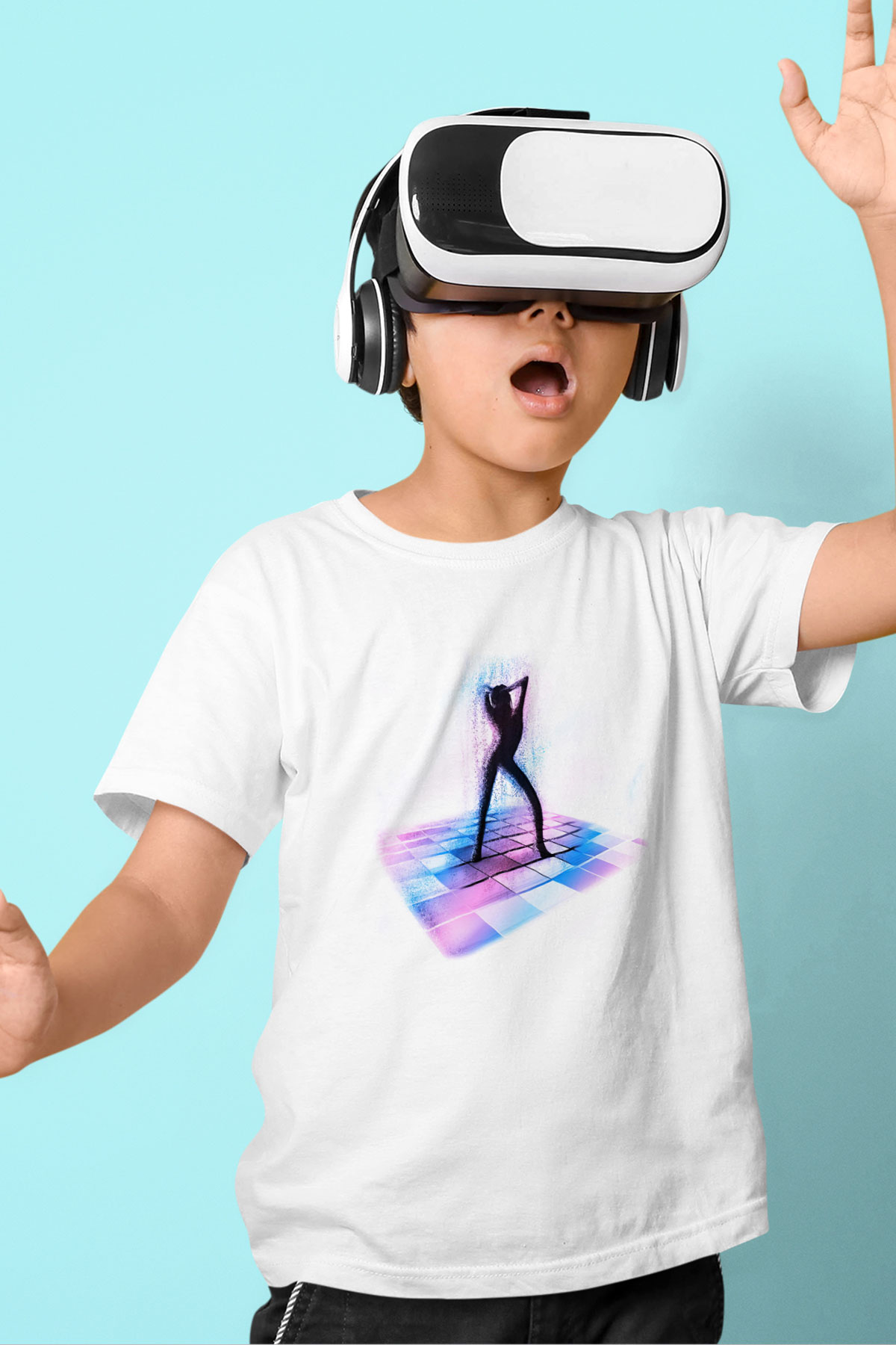 Disko Beyaz Unisex Çocuk Tişört
