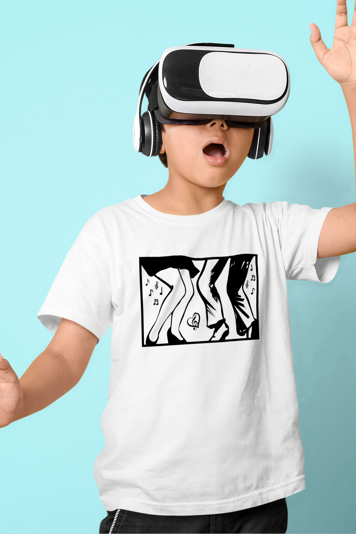 Disko Beyaz Unisex Çocuk Tişört