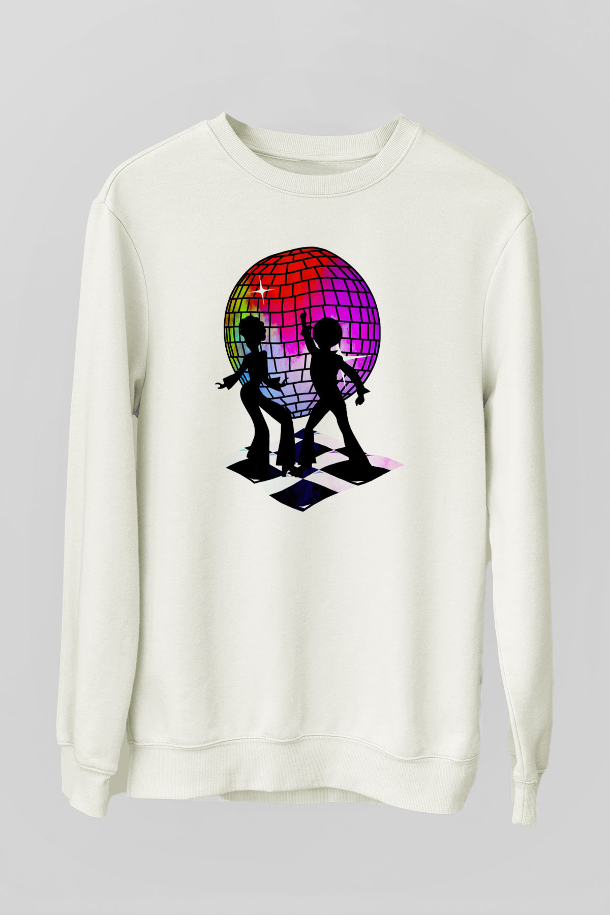 Disko Beyaz Unisex Sweatshirt