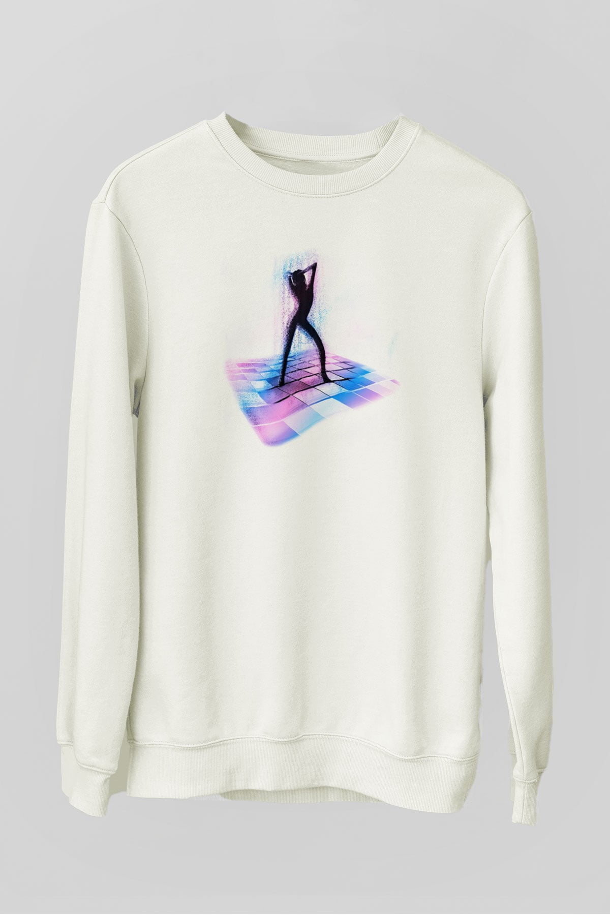 Disko Beyaz Unisex Sweatshirt