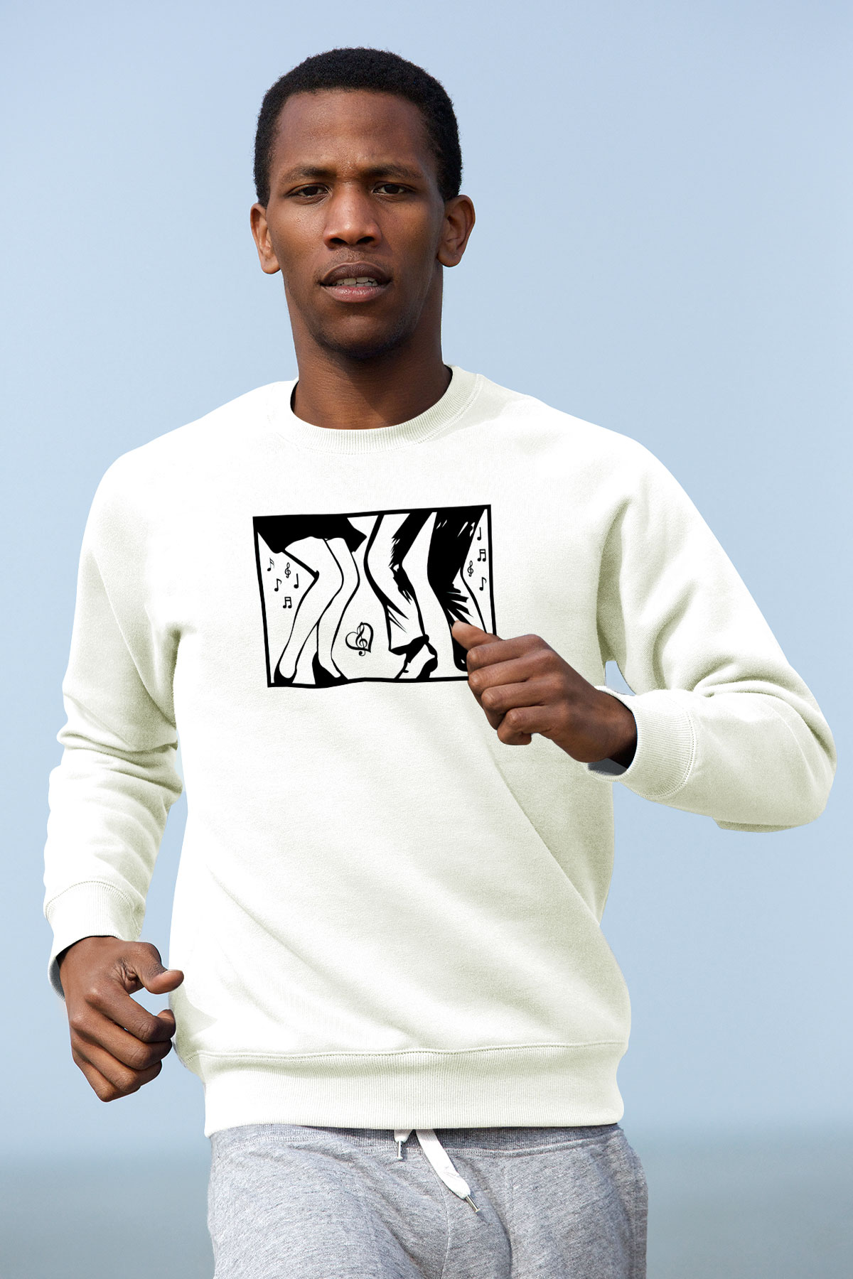 Disko Beyaz Unisex Sweatshirt